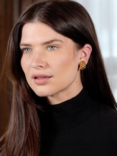 Tiffany & Co. 1989 18 Karat Yellow Gold Woven Vannerie Ear-Clip Earrings