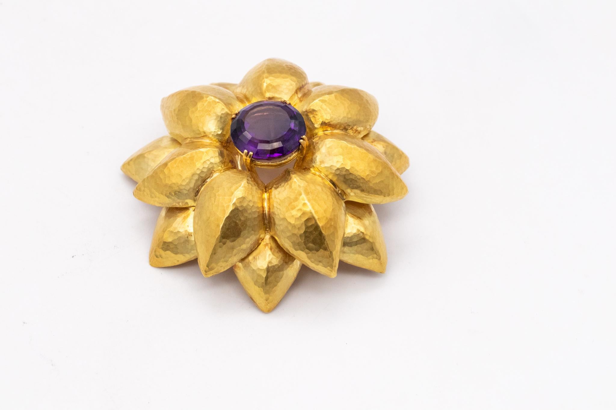 Women's Tiffany & Co 1989 By Paloma Picasso Pendant-Brooch In 18Kt Gold With Amethyst For Sale