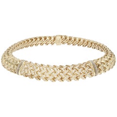 Tiffany & Co. 1989 Estate 18 Karat Yellow Gold Diamond Necklace