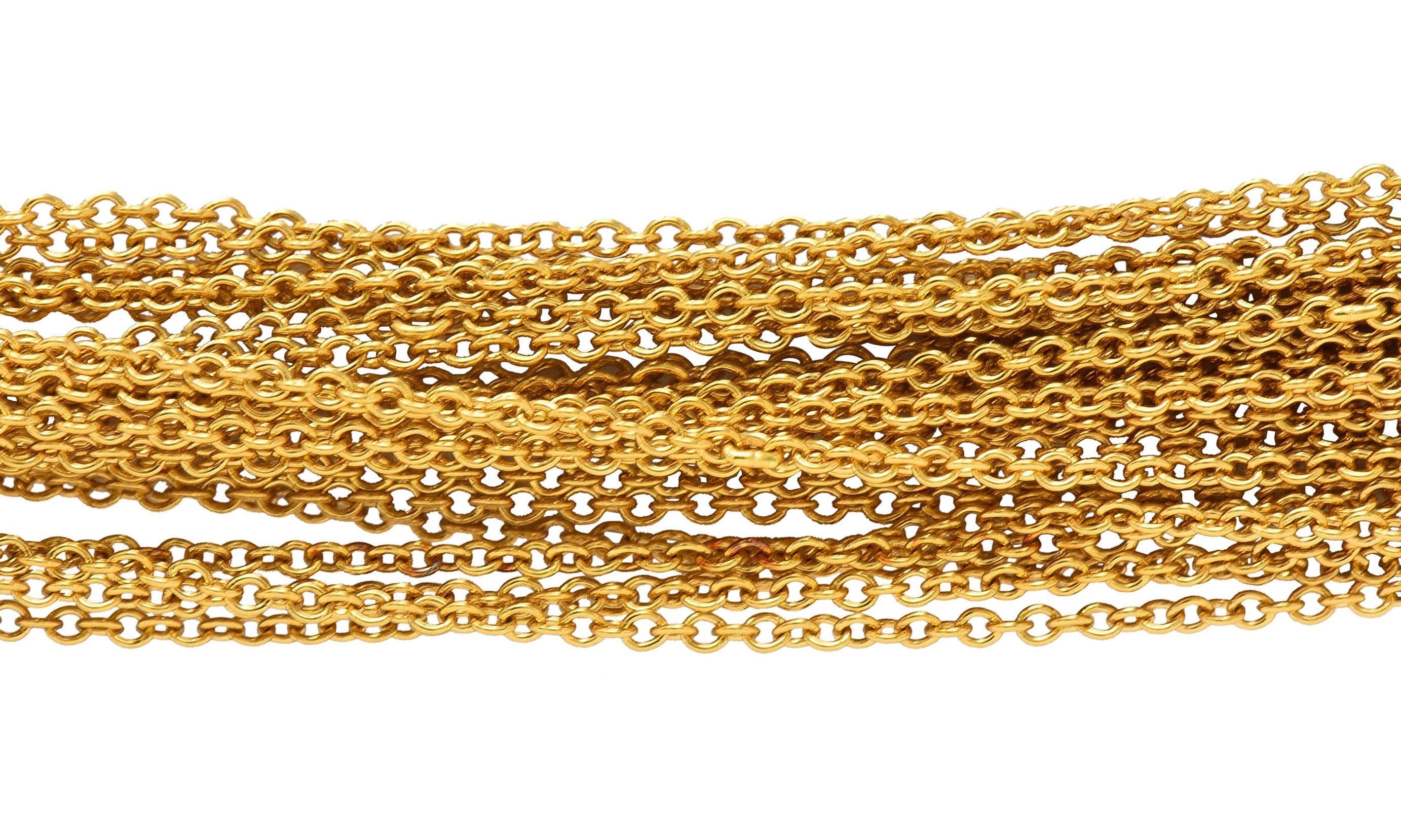 Tiffany & Co. 1990 Bracelet vintage en or jaune 18 carats avec mailles en forme de cœur 6