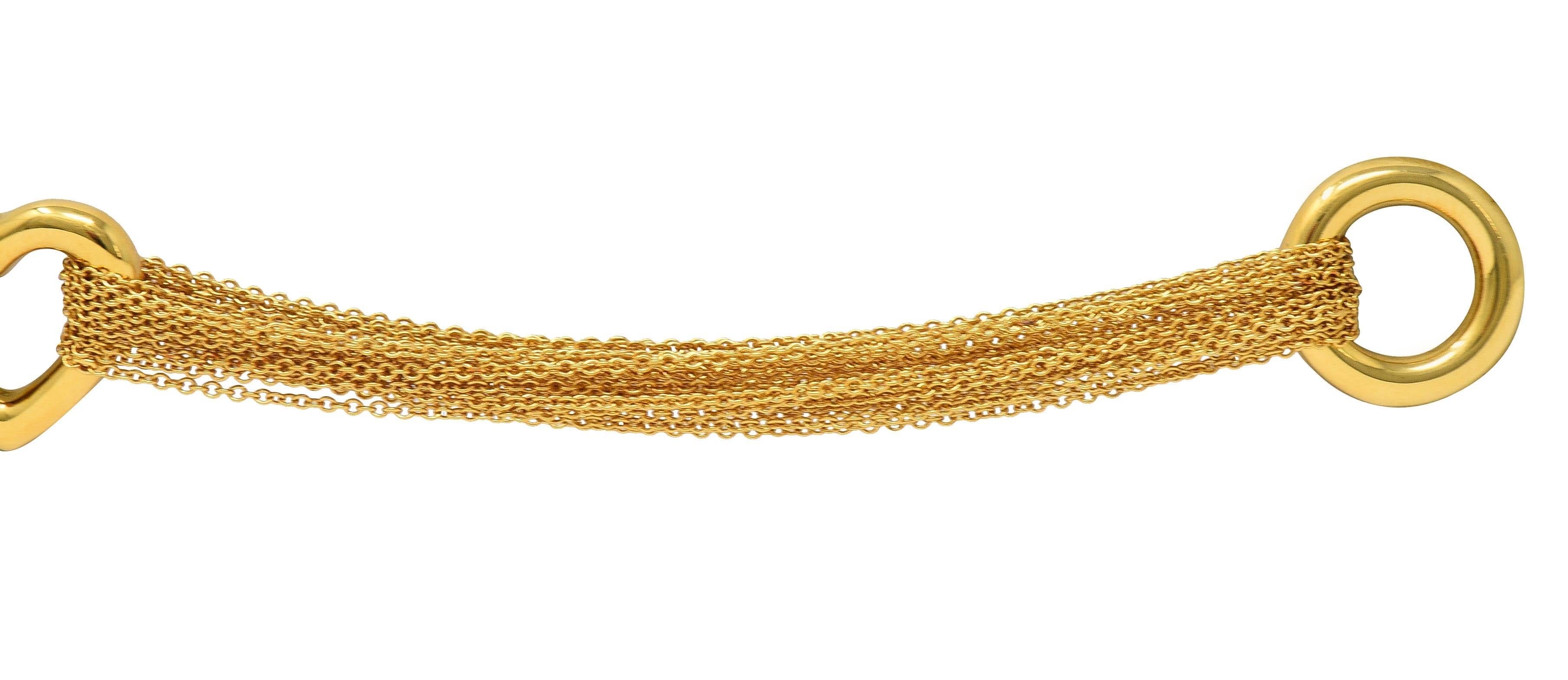 Tiffany & Co. 1990 18 Karat Yellow Gold Heart Mesh Vintage Toggle Bracelet 2