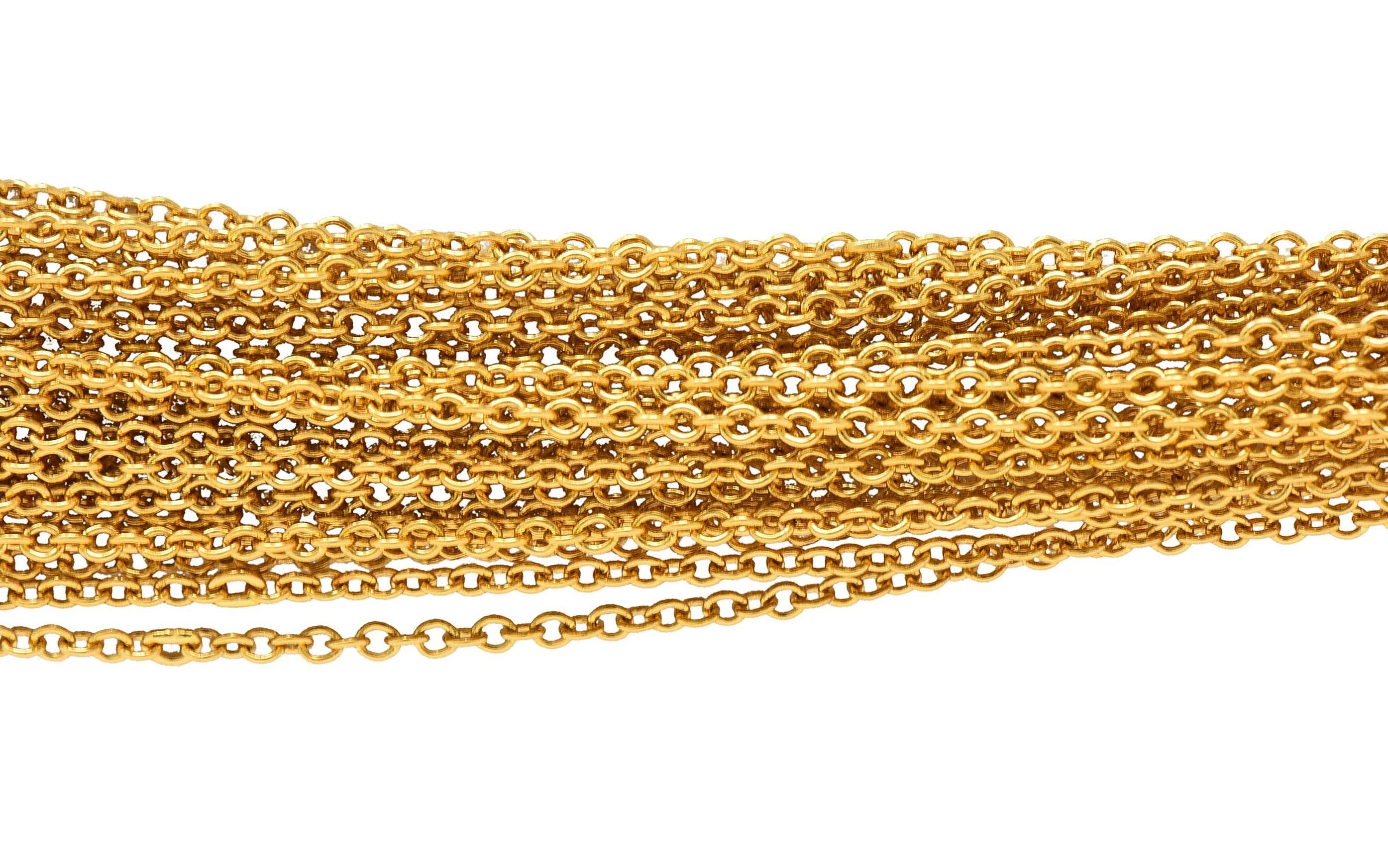 Tiffany & Co. 1990 Bracelet vintage en or jaune 18 carats avec mailles en forme de cœur 4