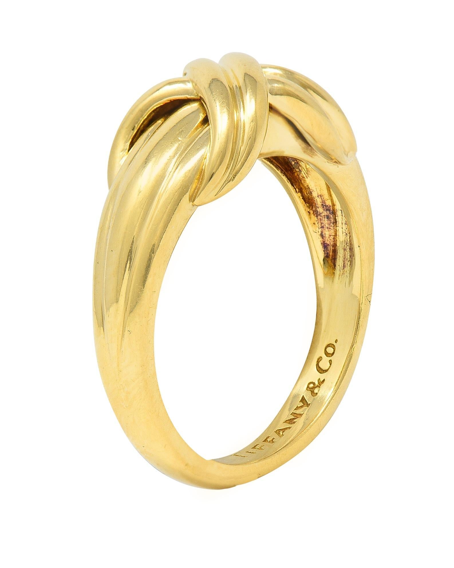 Tiffany & Co. 1990 18 Karat Yellow Gold X Knot Vintage Ring 6