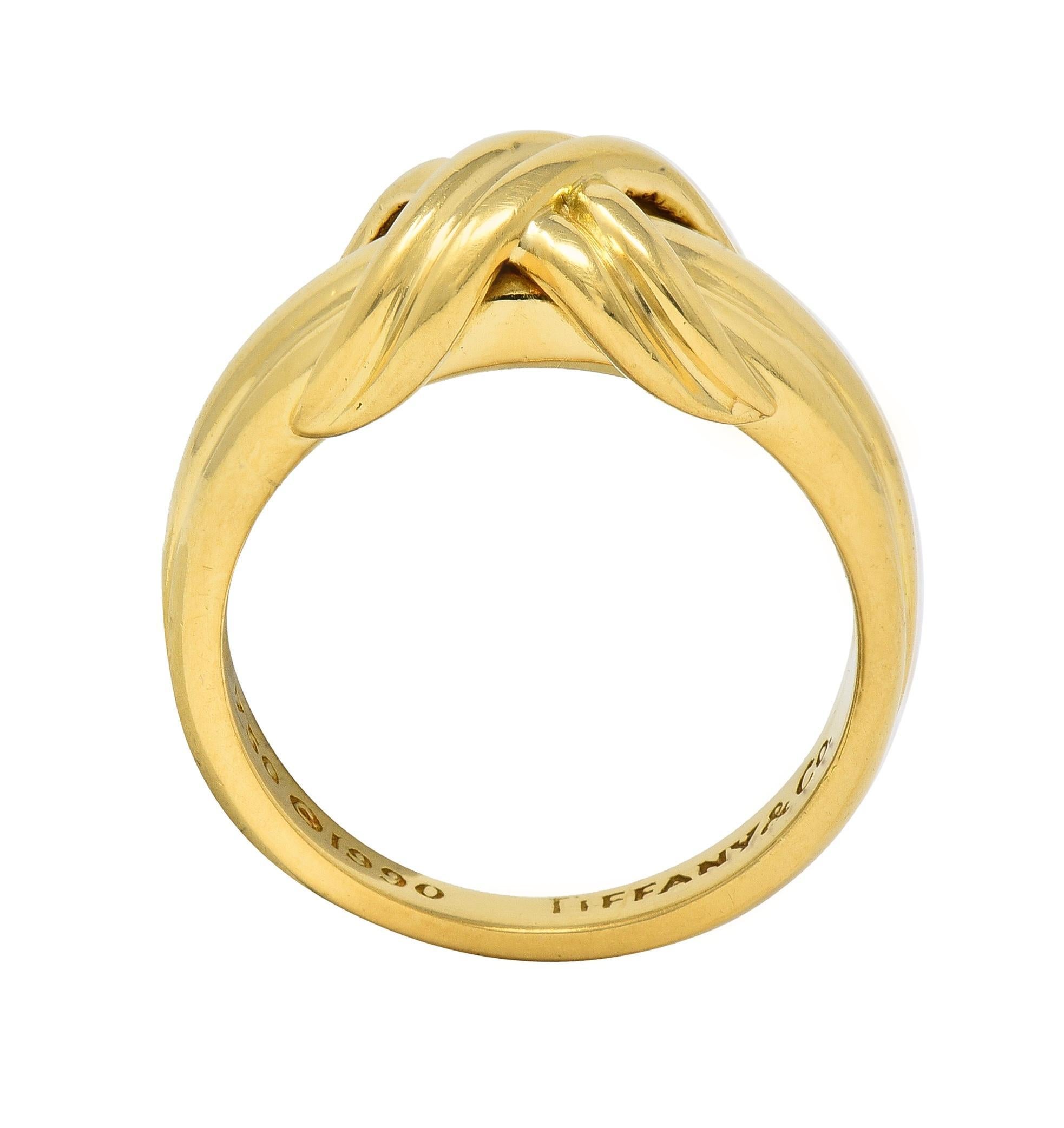 Tiffany & Co. 1990 18 Karat Yellow Gold X Knot Vintage Ring 8