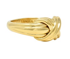 Tiffany & Co. 1990 18 Karat Yellow Gold X Knot Vintage Ring