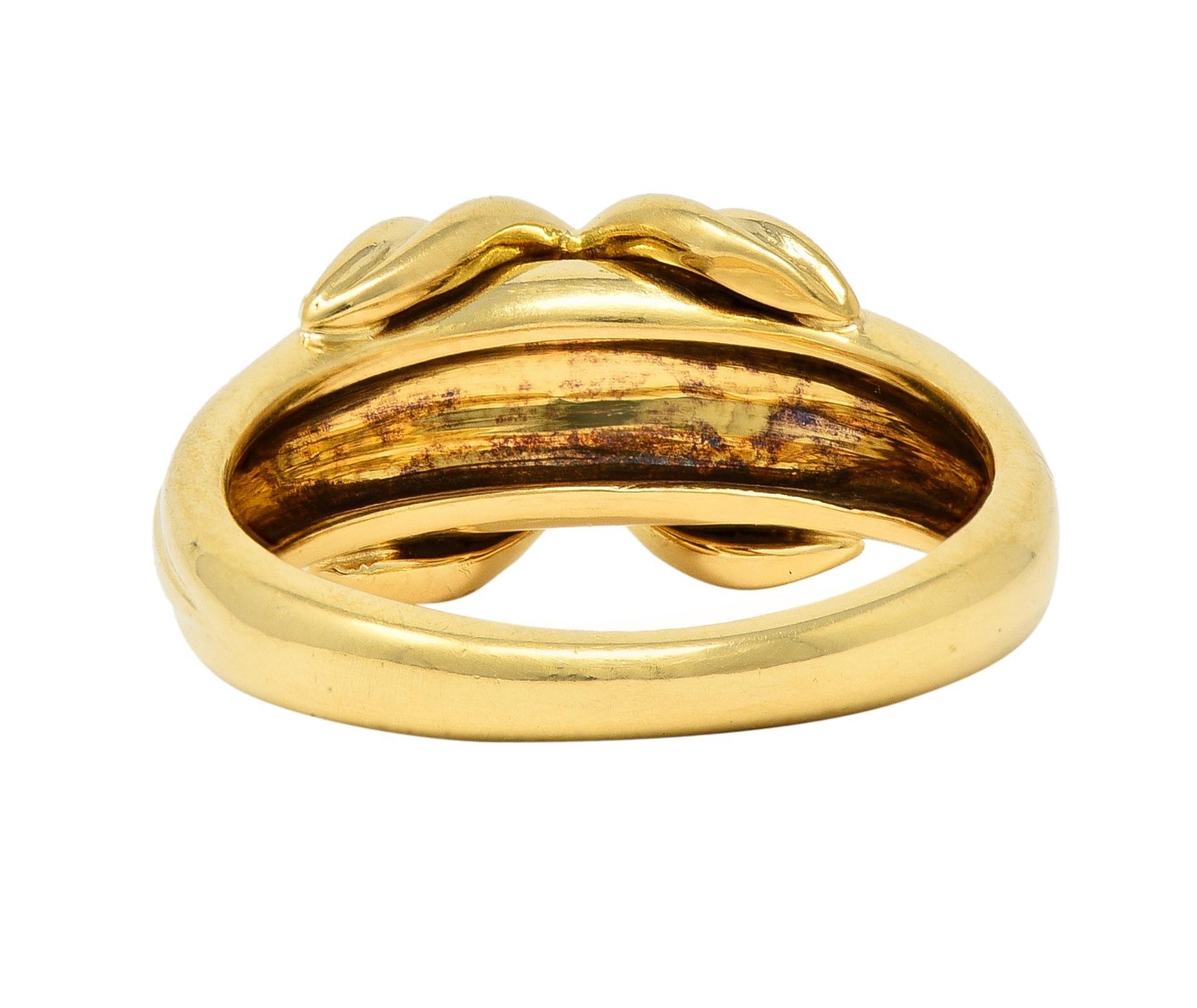 Women's or Men's Tiffany & Co. 1990 18 Karat Yellow Gold X Knot Vintage Ring