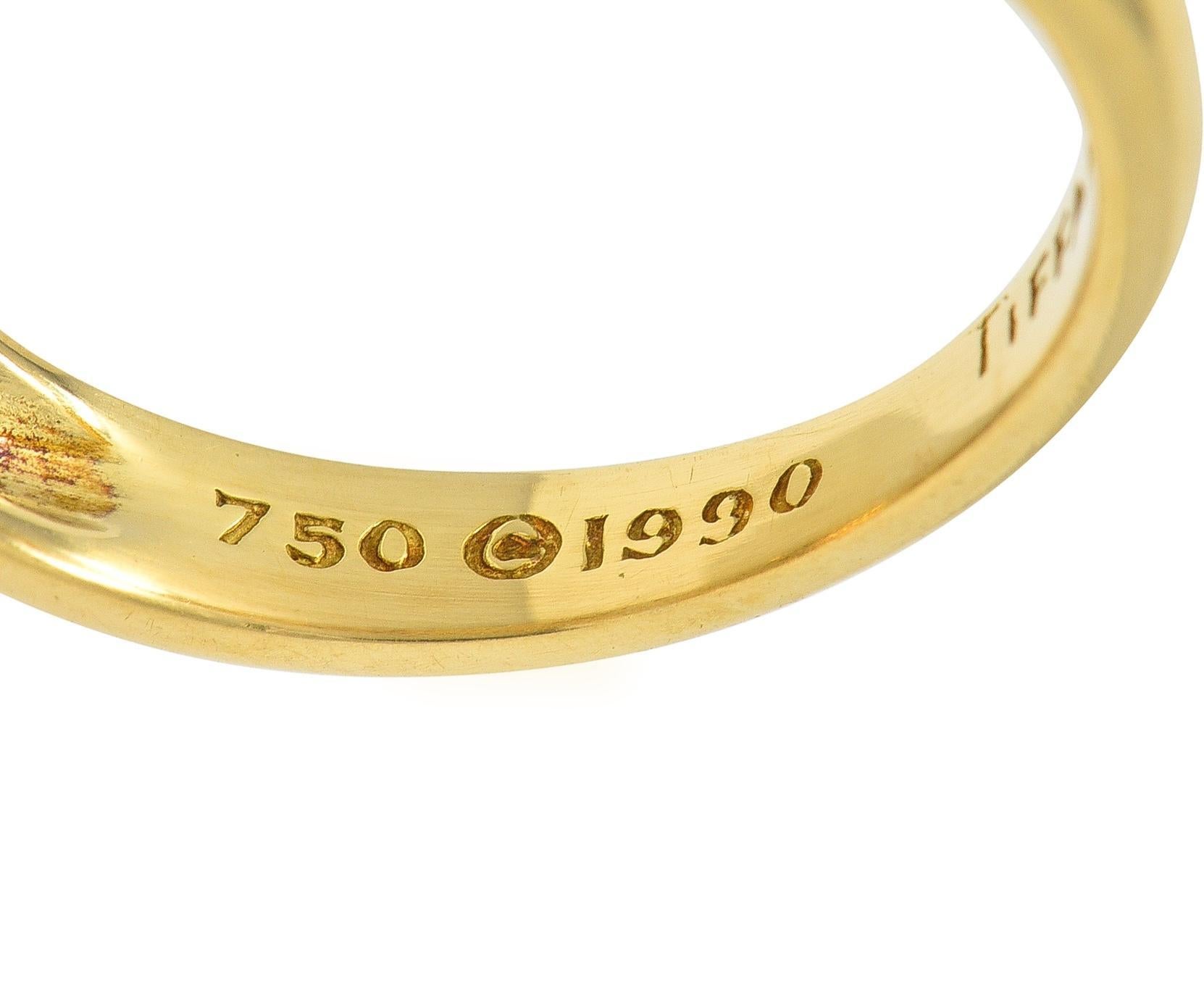Tiffany & Co. 1990 18 Karat Yellow Gold X Knot Vintage Ring 4