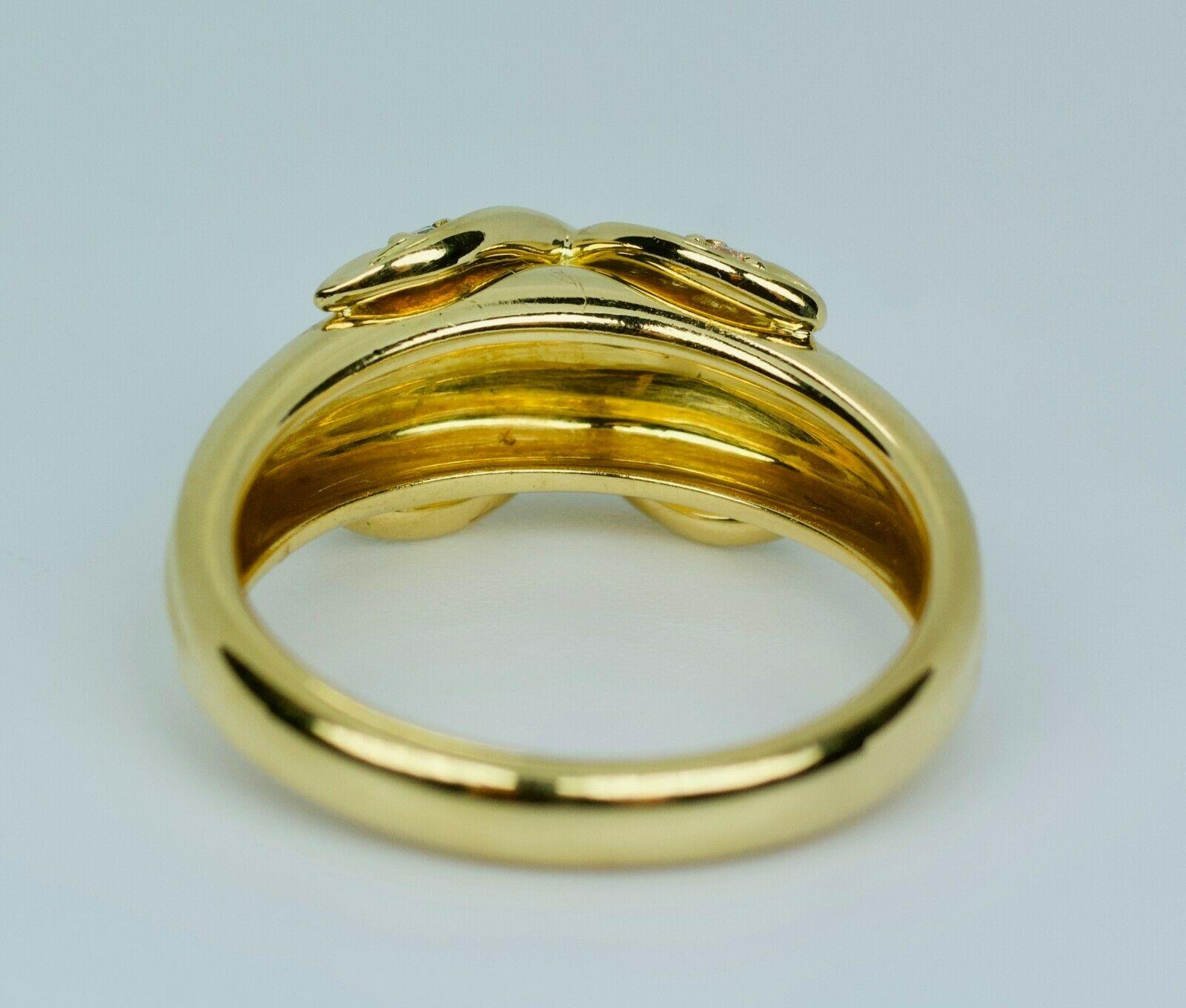 Tiffany & Co. 1990 18k Yellow Gold X Shape Round White Diamond Ring In Good Condition In Montgomery, AL