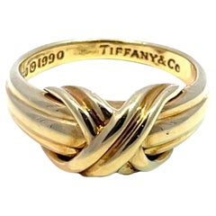 Tiffany & Co. 1990 Vintage X Signature Ring in 18k Yellow Gold