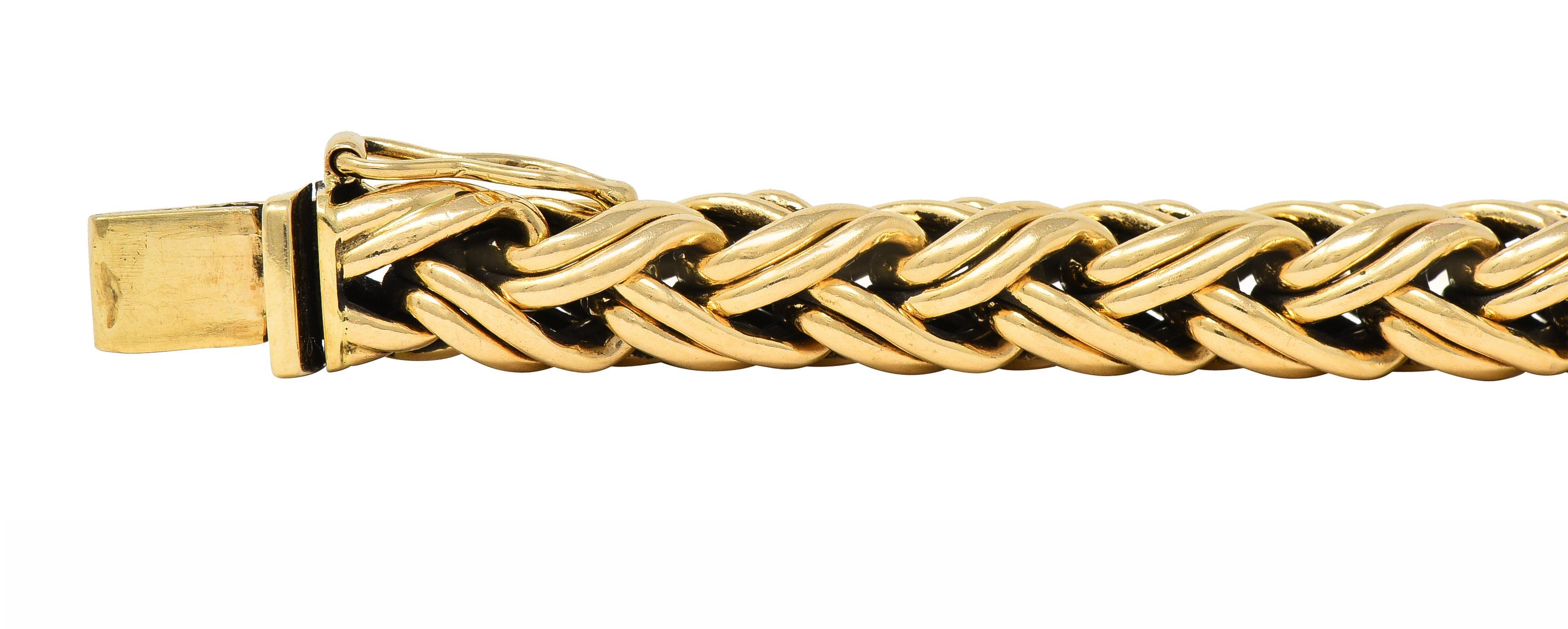 Tiffany & Co. 1990's 14 Karat Yellow Gold Russian Weave Vintage Chain Bracelet 4