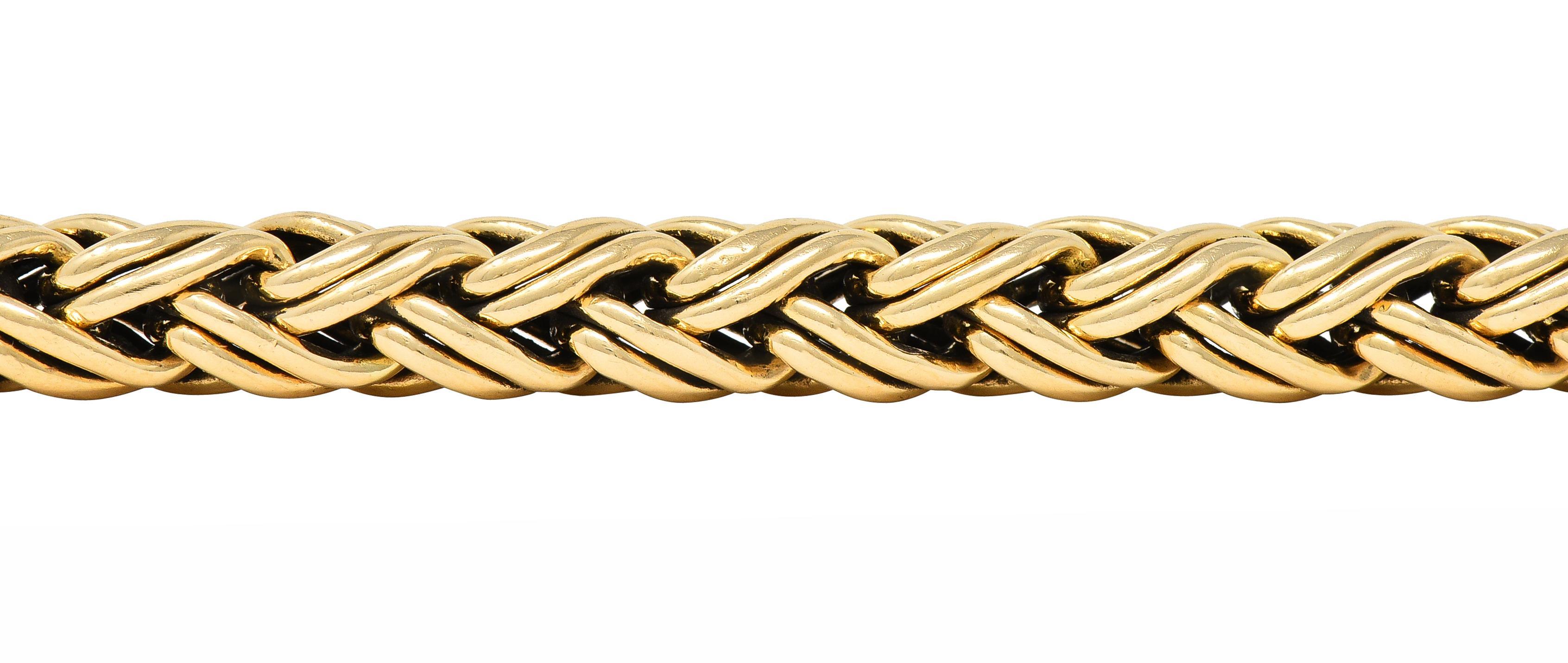 Tiffany & Co. 1990's 14 Karat Yellow Gold Russian Weave Vintage Chain Bracelet 5
