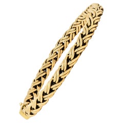 Tiffany & Co. 1990's 14 Karat Yellow Gold Russian Weave Vintage Chain Bracelet