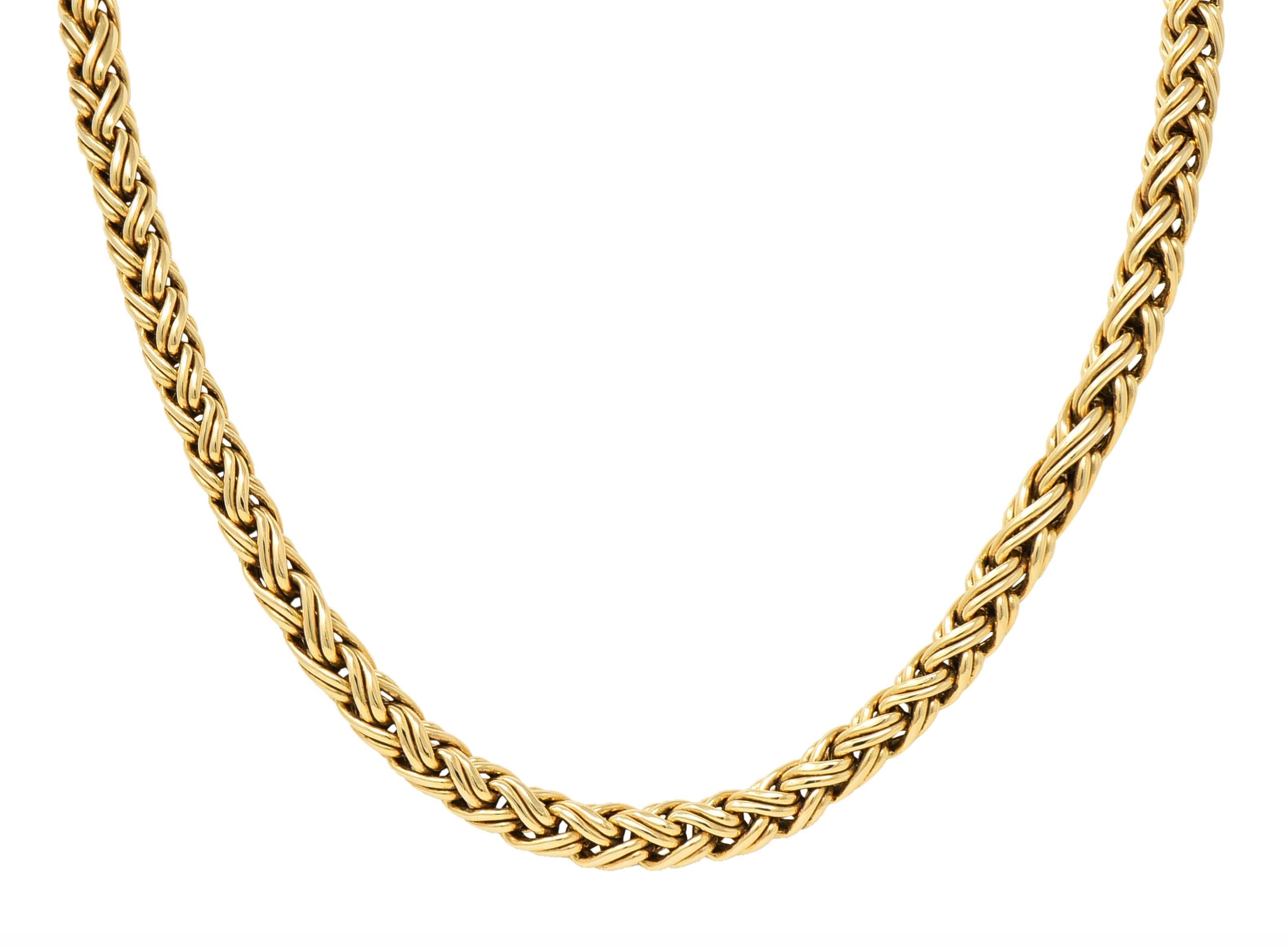 Tiffany & Co. 1990's 14 Karat Yellow Gold Russian Weave Vintage Chain Necklace 4