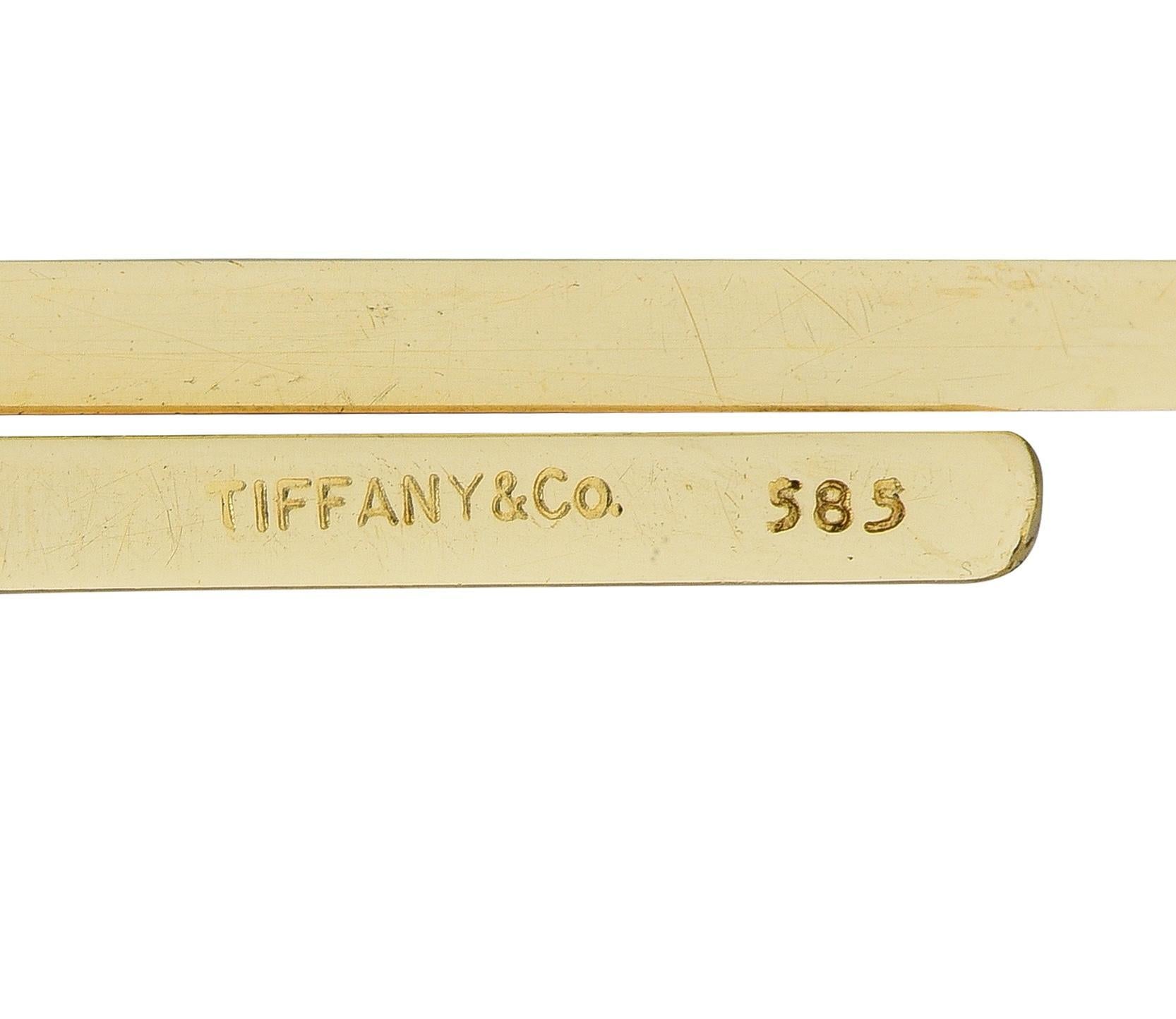 Donna Tiffany & Co. 1990, oro giallo 14 carati, graffetta vintage di grandi dimensioni in vendita