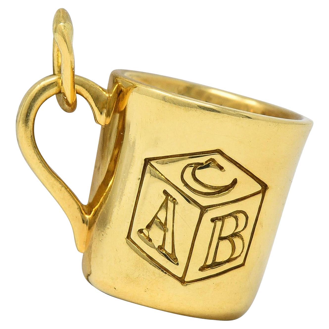Tiffany & Co. 1990's 18 Karat Yellow Gold Vintage Baby Cup Charm