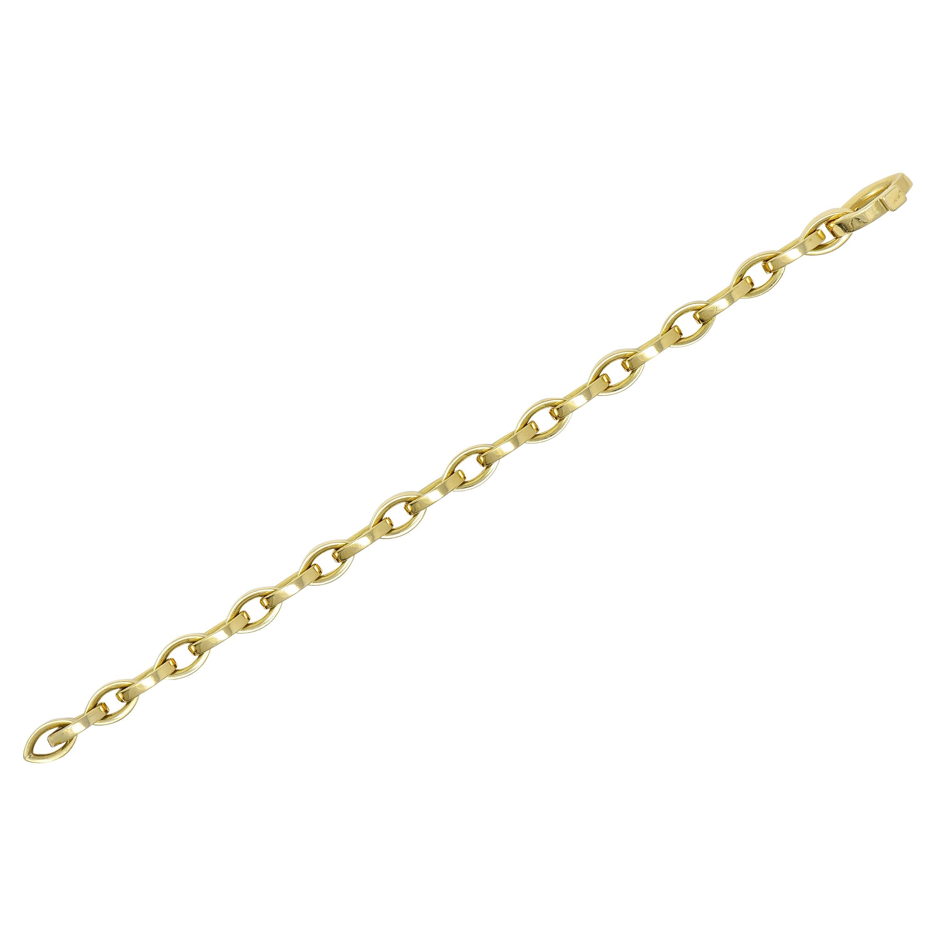 Tiffany & Co. 1990s 18 Karat Yellow Gold Vintage Marquise Link Bracelet 6