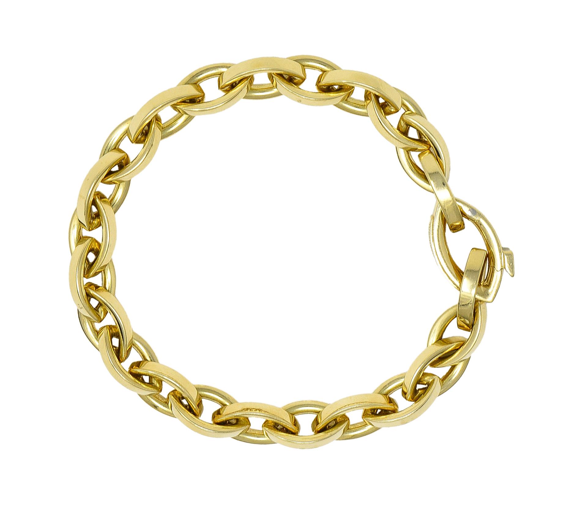 Tiffany & Co. 1990s 18 Karat Yellow Gold Vintage Marquise Link Bracelet 7