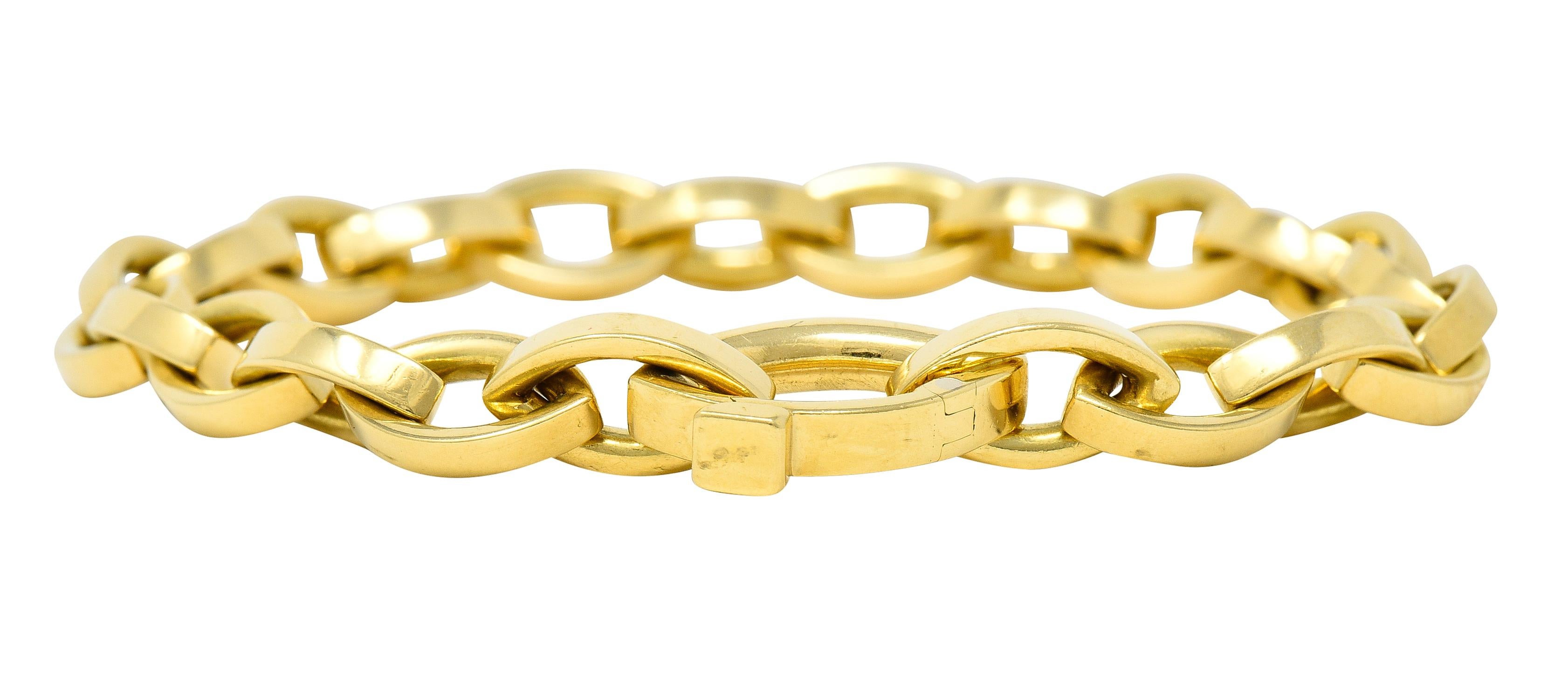 Tiffany & Co. 1990s 18 Karat Yellow Gold Vintage Marquise Link Bracelet In Excellent Condition In Philadelphia, PA