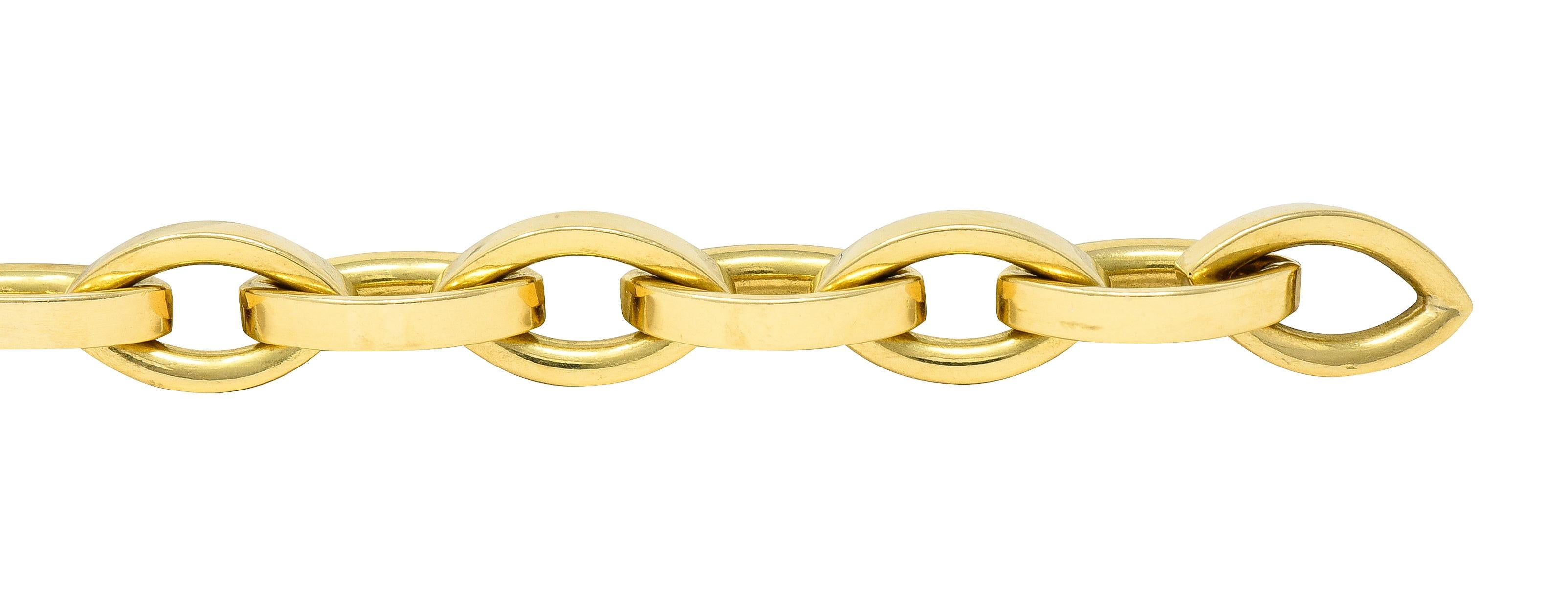 Tiffany & Co. 1990s 18 Karat Yellow Gold Vintage Marquise Link Bracelet 4