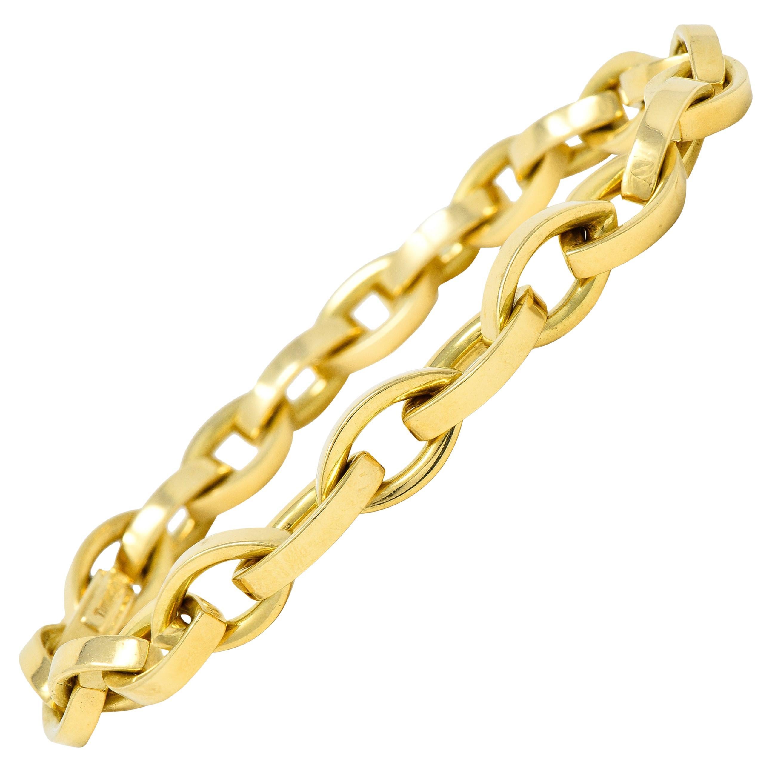 Tiffany & Co. 1990s 18 Karat Yellow Gold Vintage Marquise Link Bracelet
