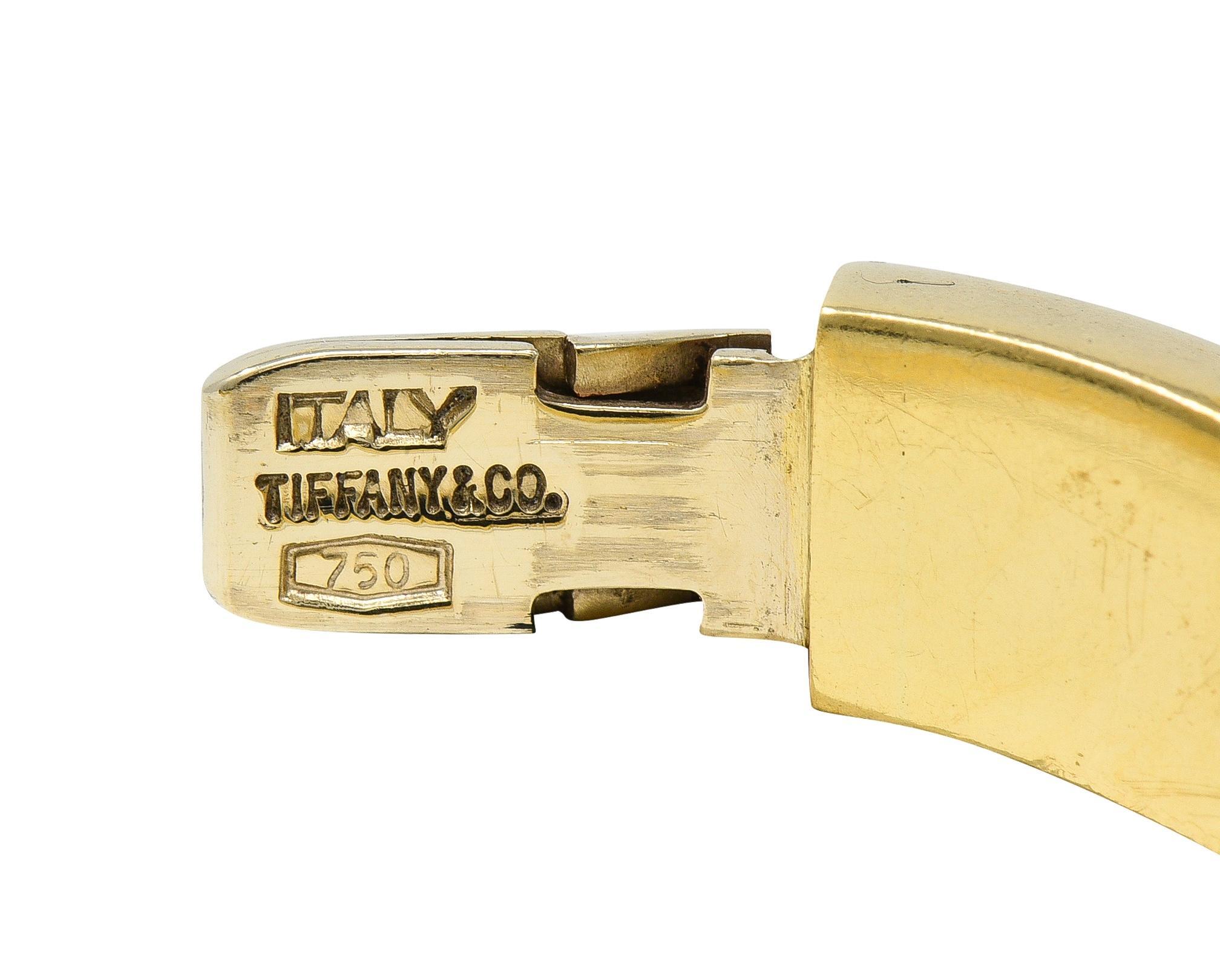 Tiffany & Co. 1990's 18 Karat Yellow Gold Vintage Wave Bangle Bracelet For Sale 3
