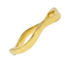 Tiffany & Co. 1990's 18 Karat Yellow Gold Vintage Wave Bangle Bracelet