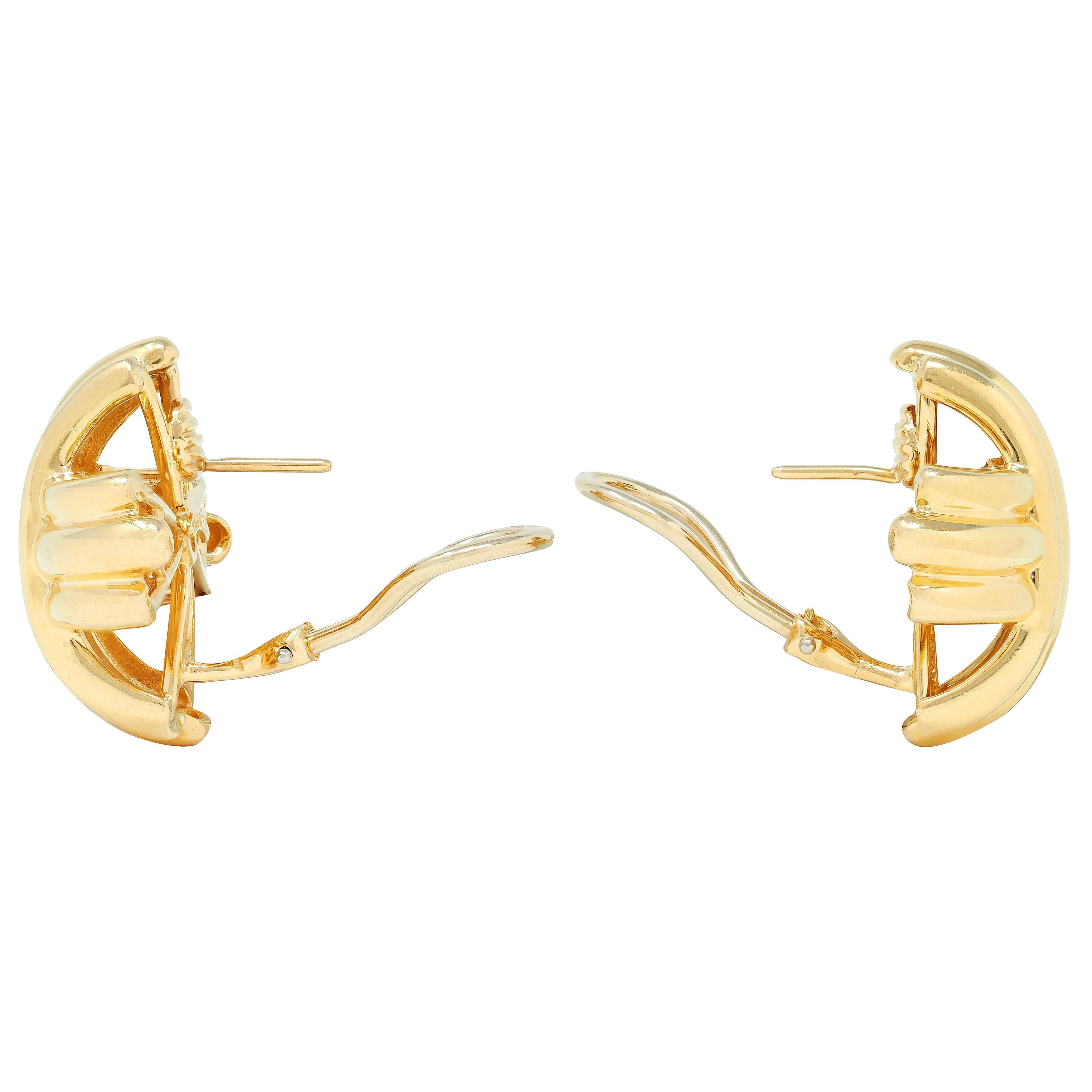 Tiffany & Co. 1990's 18 Karat Yellow Gold Vintage X Kiss Signature Earrings For Sale 2