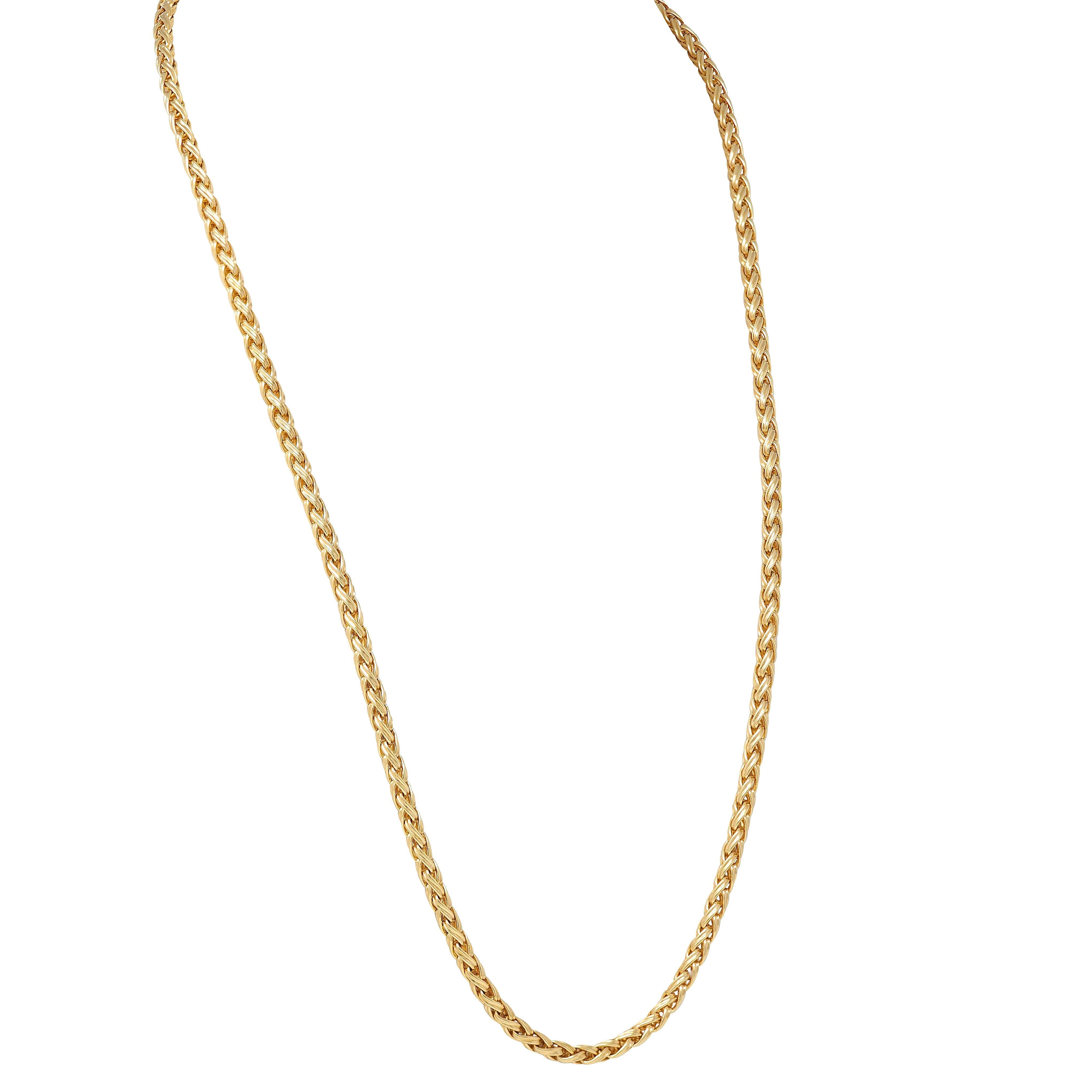 Tiffany & Co. 1990 - Collier à chaîne longue de 32 pouces en or 18 carats et tissage russe vintage Excellent état - En vente à Philadelphia, PA