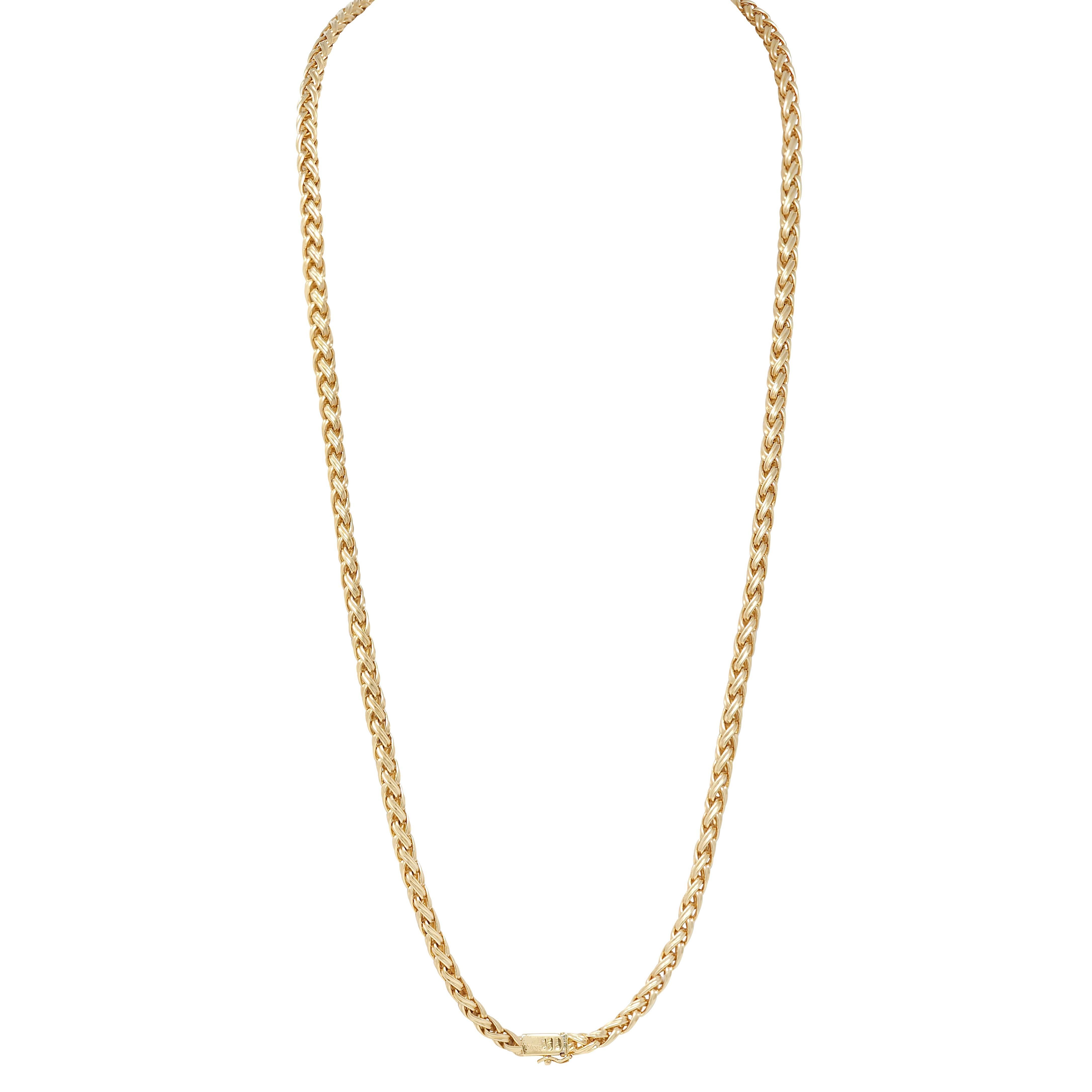 Tiffany & Co. 1990 - Collier à chaîne longue de 32 pouces en or 18 carats et tissage russe vintage Unisexe en vente