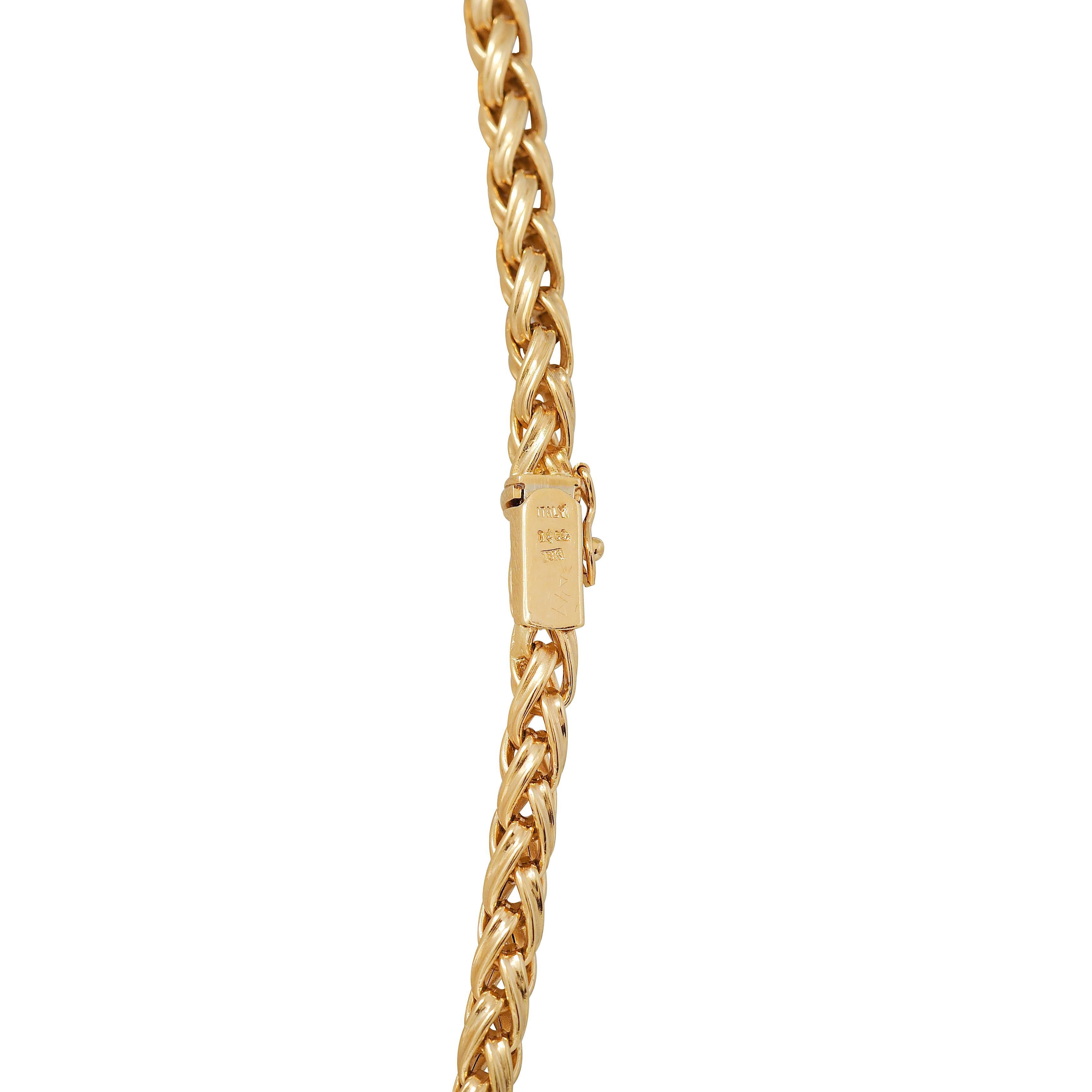 Tiffany & Co. 1990 - Collier à chaîne longue de 32 pouces en or 18 carats et tissage russe vintage en vente 2