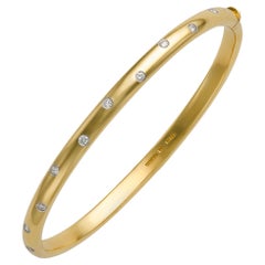 Retro Tiffany & Co. 1990s 18k Yellow Gold Diamond Etoile Bangle