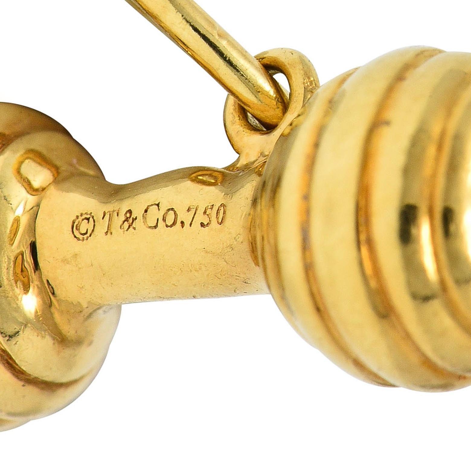 Women's or Men's Tiffany & Co. 1990's Diamond 18 Karat Yellow Gold Vintage Baby Rattle Charm