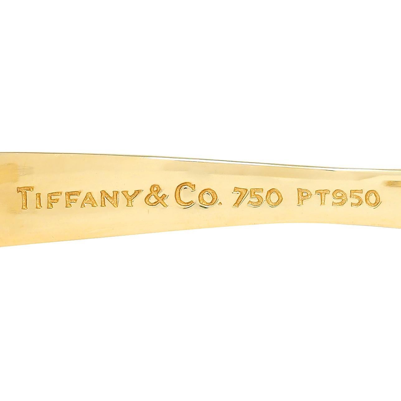 Tiffany & Co. 1990's Diamond 18 Karat Yellow Gold Vintage Etoile Bangle Bracelet For Sale 1