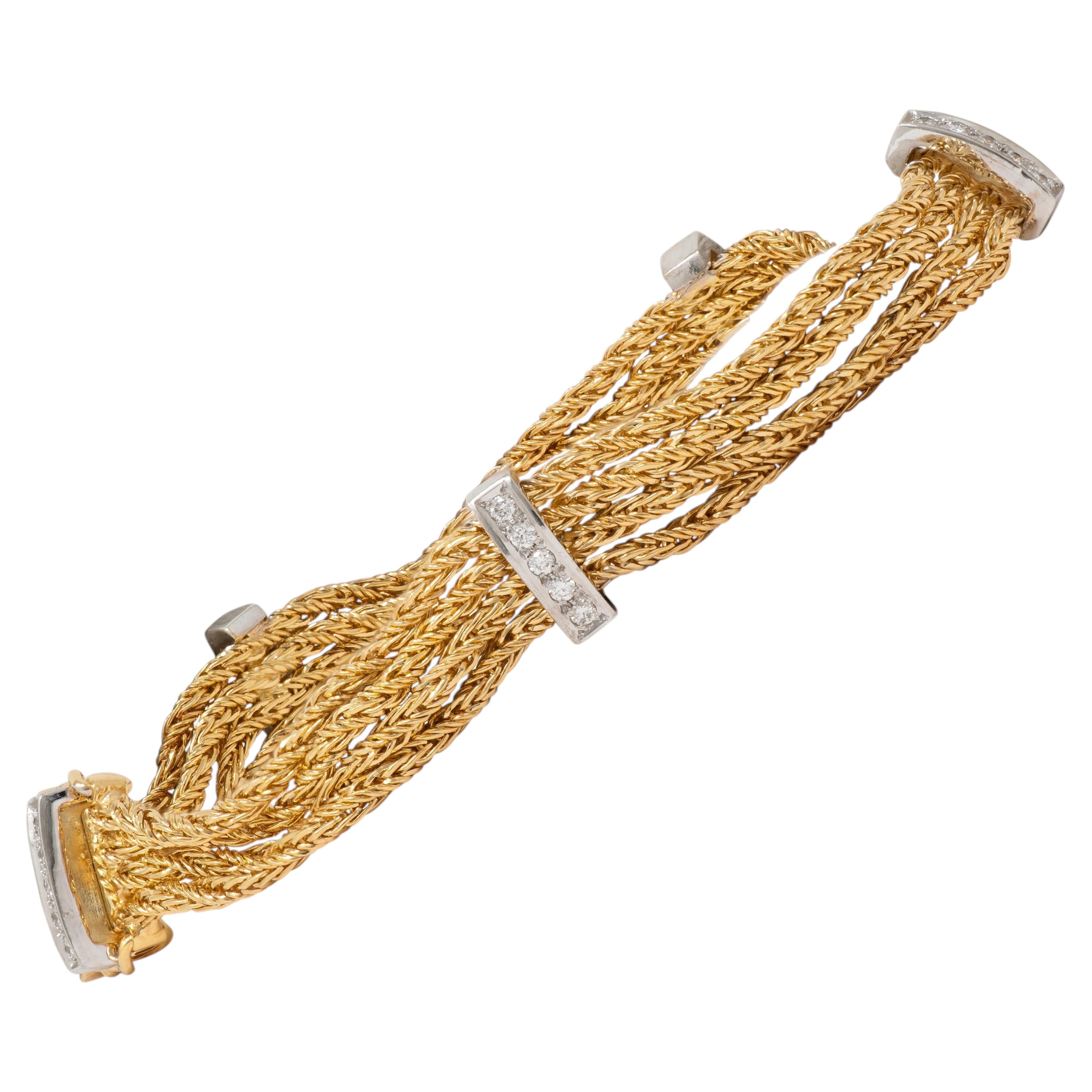 Vintage 1990s Tiffany and Co. Multistrand Gold Wire Bracelet at