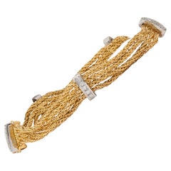 Tiffany & Co. 1990's Diamond 18K Yellow Gold Platinum Vintage Strand Bracelet