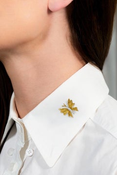 Tiffany & Co. 1990's Diamond Platinum 18K Yellow Gold Vintage Butterfly Brooch