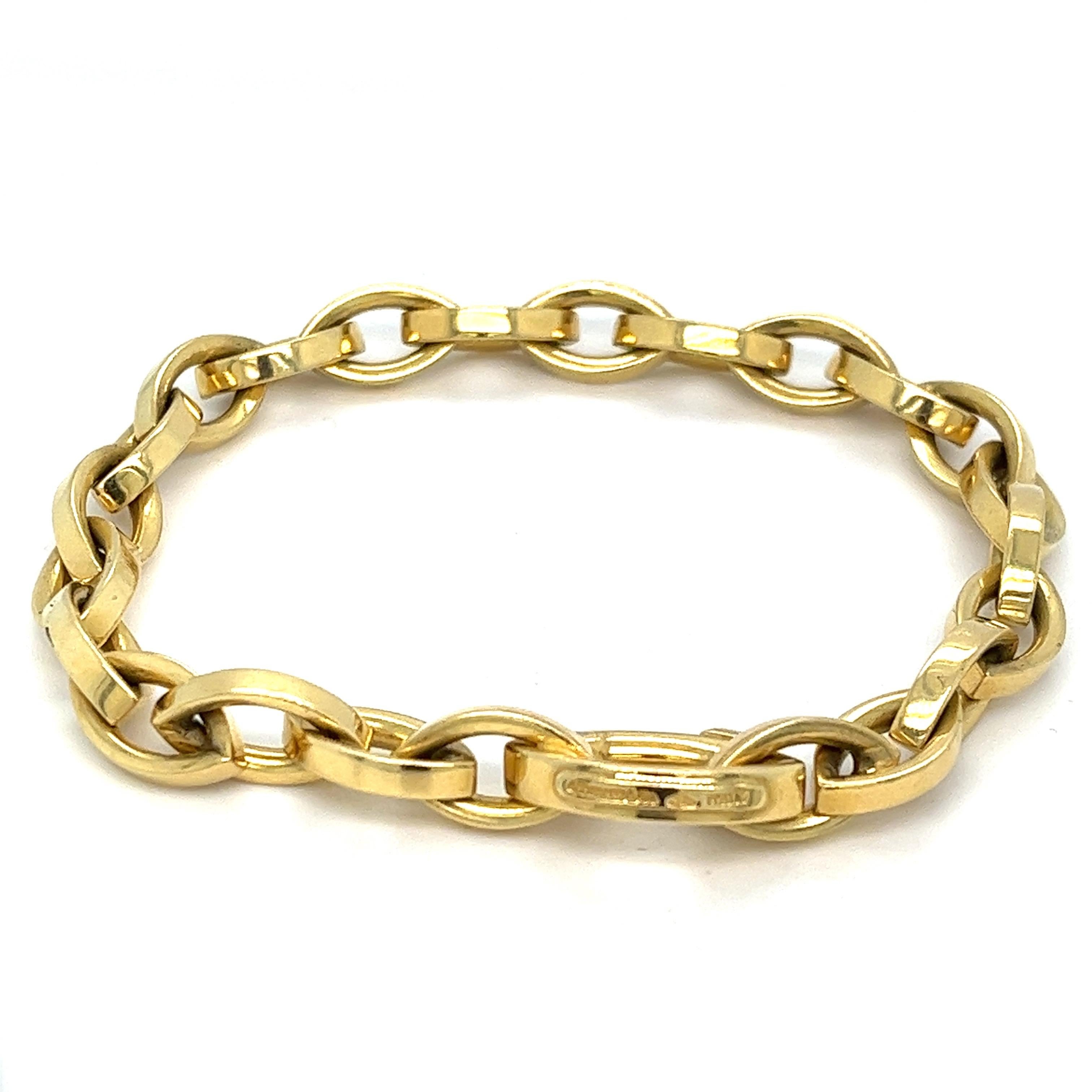 Offered here is a Tiffany & Co. 18kt Gold Marquise Bracelet - 1990, Italy - 7.50