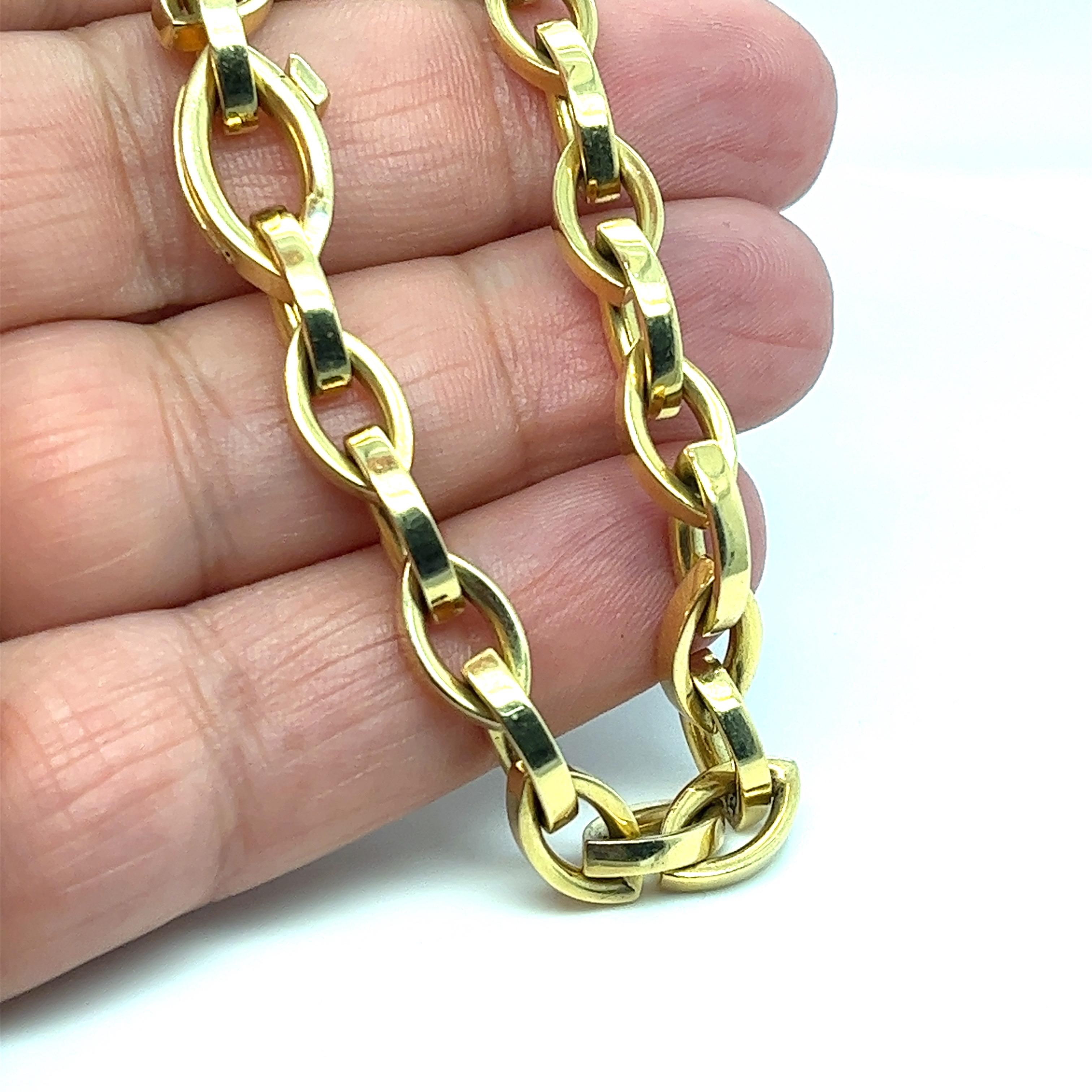 Women's or Men's Tiffany & Co. 1990's Link Bracelet, 18kt Gold Italy