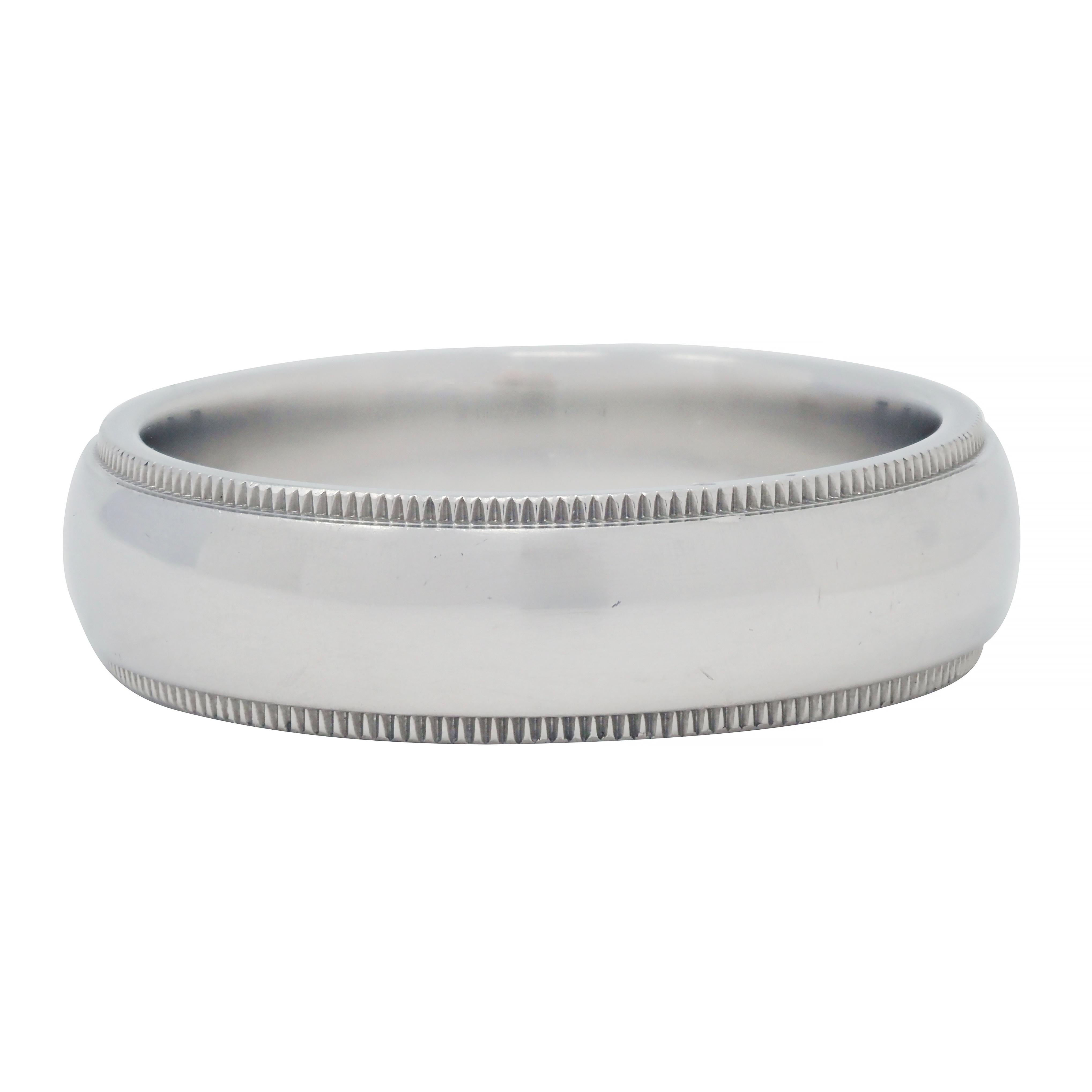 Contemporary Tiffany & Co. 1990's Platinum Unisex Vintage Men's Wedding Band Ring For Sale