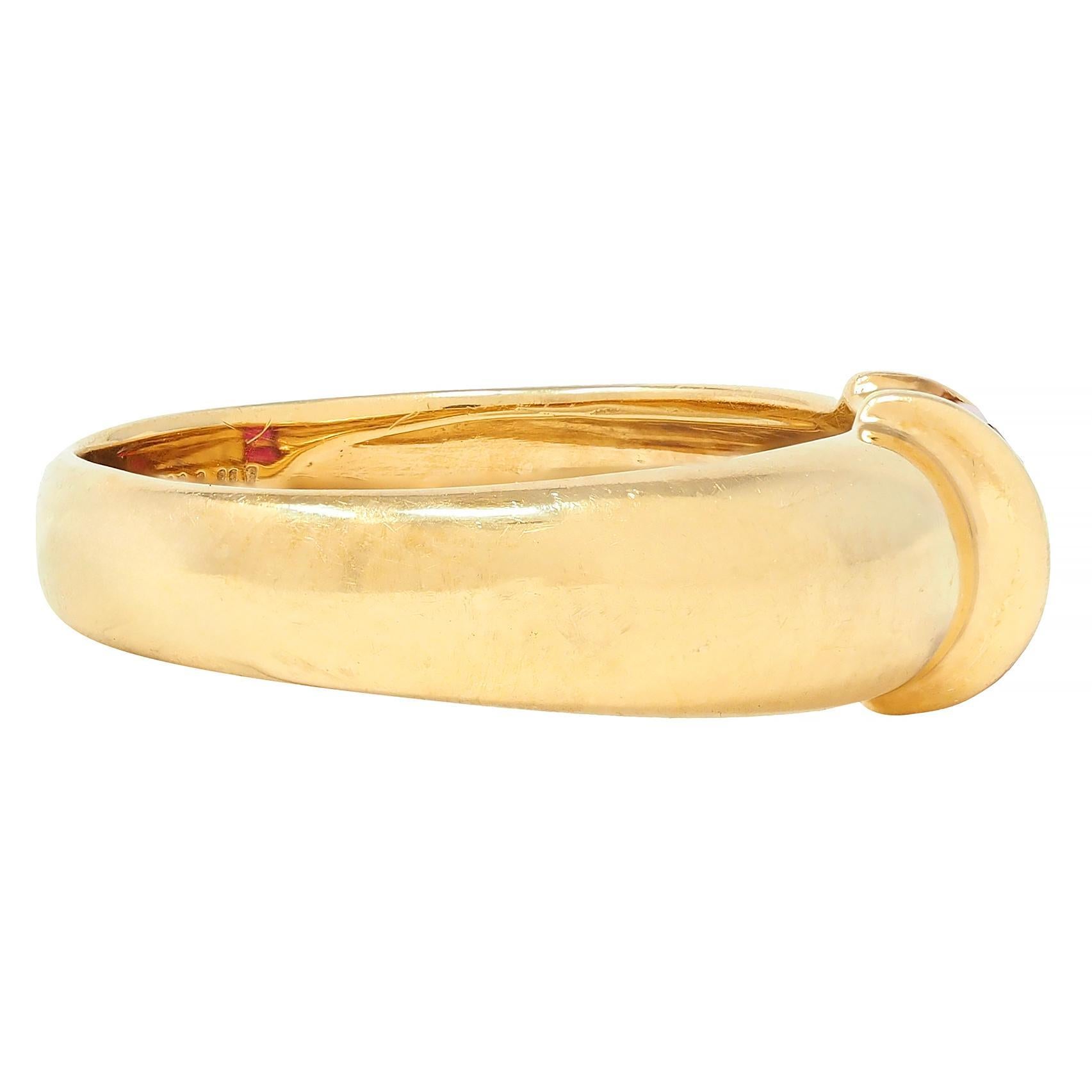 Tiffany & Co. 1990s Red Ruby 18 Karat Yellow Gold Vintage Stacking Band Ring In Excellent Condition In Philadelphia, PA