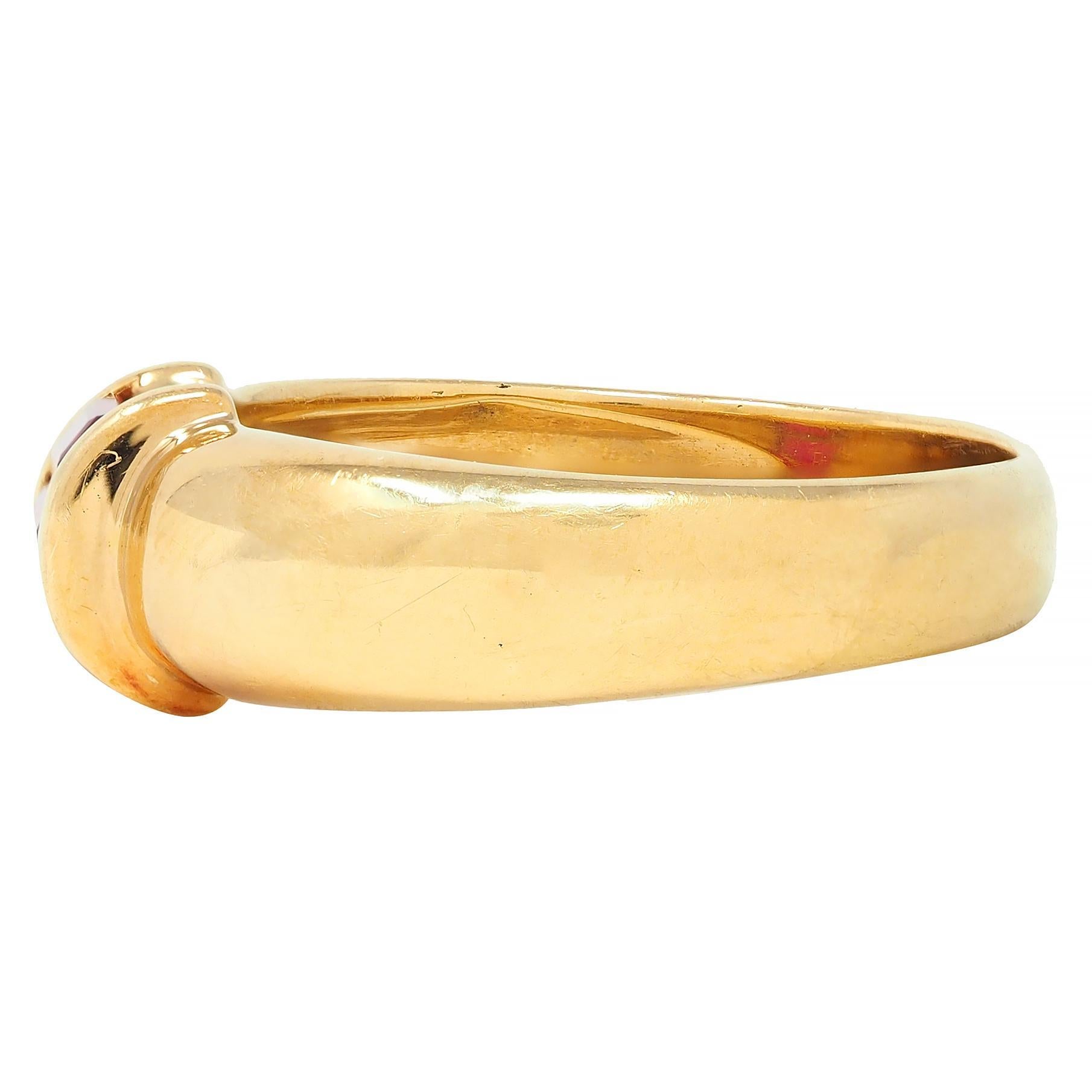Women's or Men's Tiffany & Co. 1990s Red Ruby 18 Karat Yellow Gold Vintage Stacking Band Ring