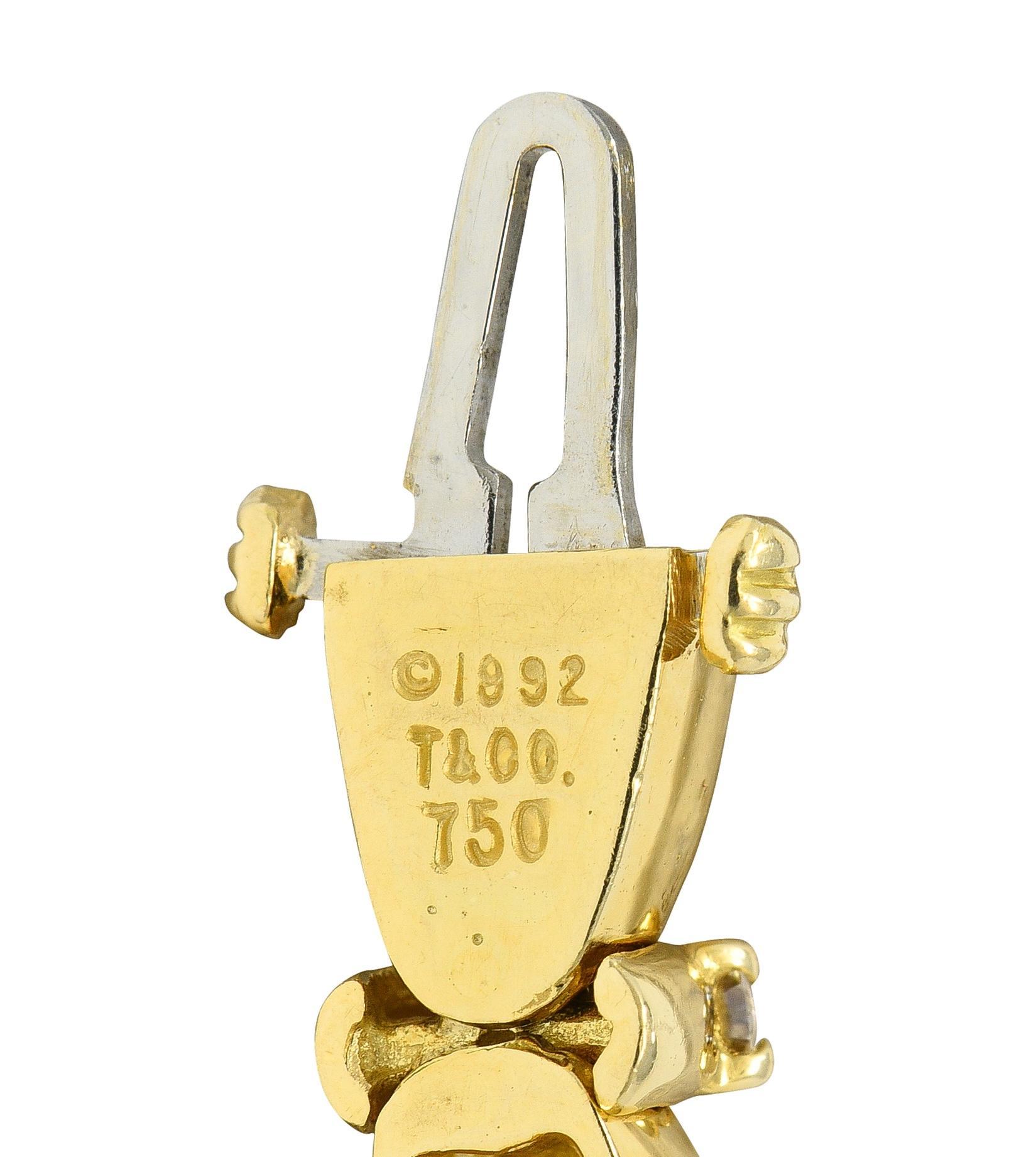 Tiffany & Co. 1992 1,04 CTW Diamond 18 Karat Yellow Gold Collana a nastro vintage in vendita 4