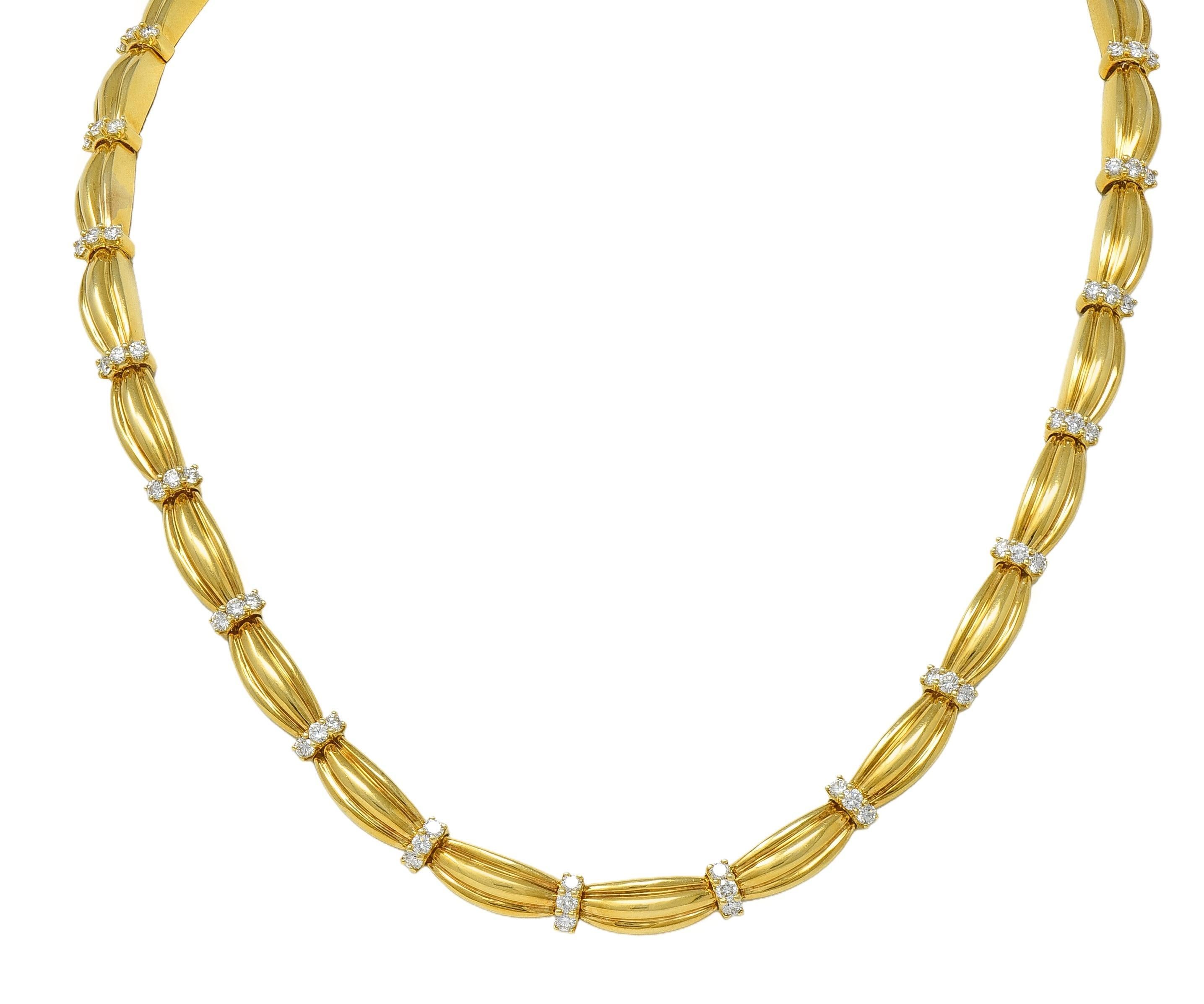 Tiffany & Co. 1992 1,04 CTW Diamond 18 Karat Yellow Gold Collana a nastro vintage in vendita 5