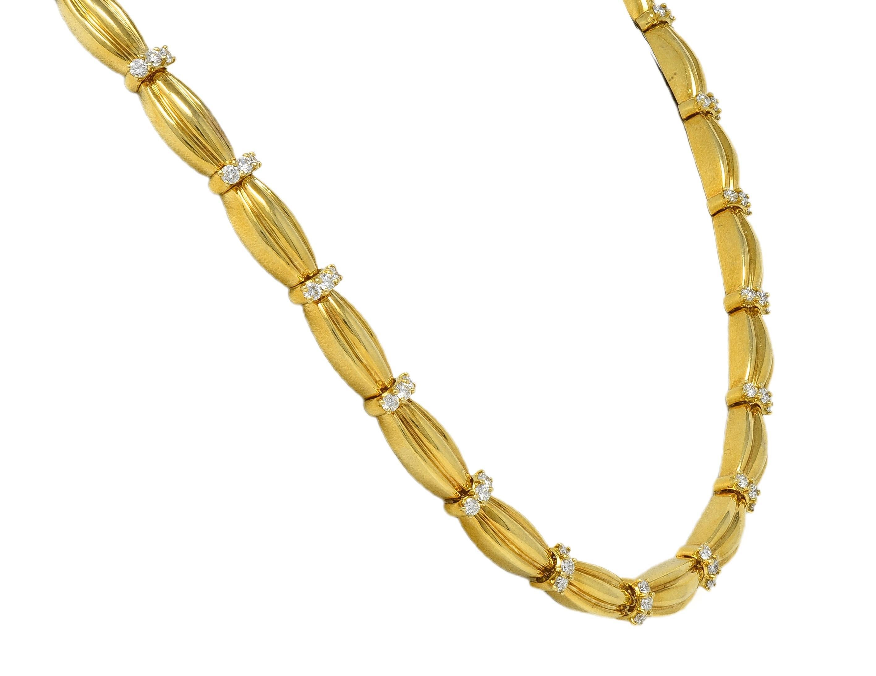 Tiffany & Co. 1992 1,04 CTW Diamond 18 Karat Yellow Gold Collana a nastro vintage in vendita 1