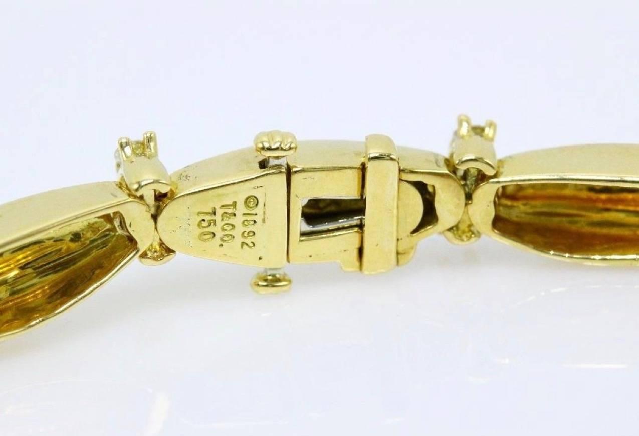 Round Cut Tiffany & Co. 1992 Diamonds and 18 Karat Yellow Gold Station Necklace 4.00 Carat