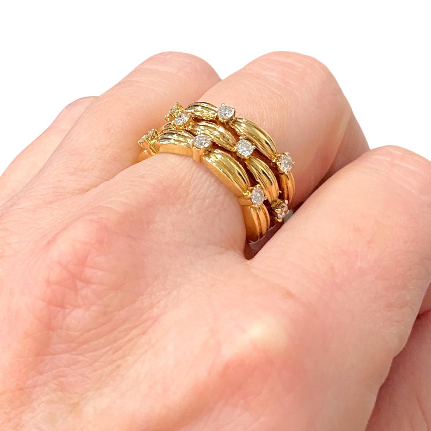 Tiffany & Co. 1992 Signature Basket Weaves Diamond Ring 1