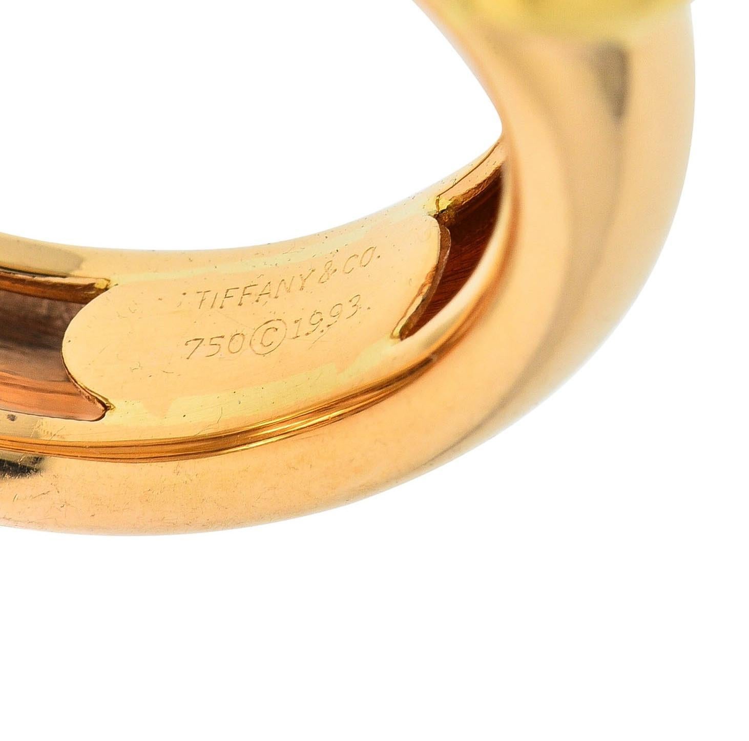 Tiffany & Co. 1993 18 Karat Two-Tone Gold Vintage Friendship Heart Band Ring 1