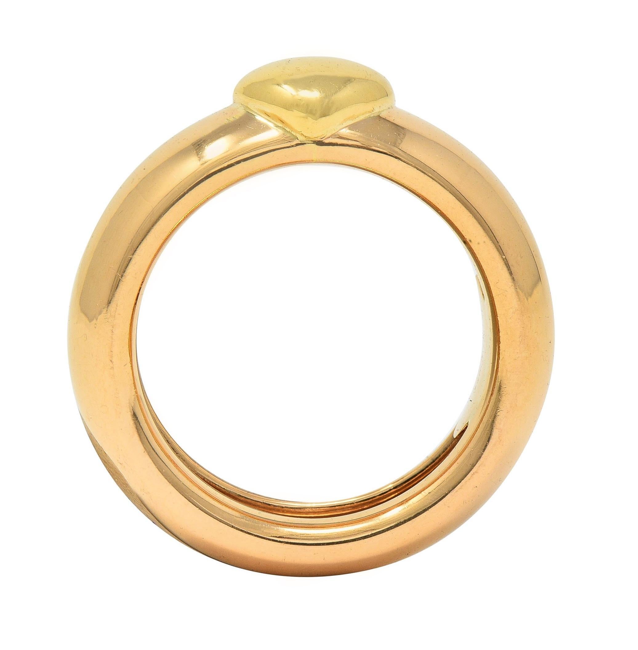 Tiffany & Co. 1993 18 Karat Two-Tone Gold Vintage Friendship Heart Band Ring 2