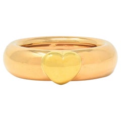 Tiffany & Co. 1993 18 Karat Two-Tone Gold Vintage Friendship Heart Band Ring