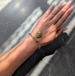 Tiffany & Co. 1993 18 Karat Yellow Gold Vintage Scarab Charm Bracelet